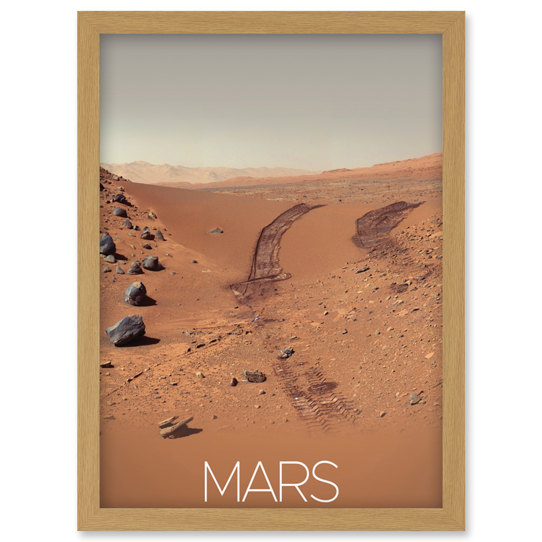 NASA Our Solar System Mars Rover Planet Surface Image Framed Wall Art Picture A4