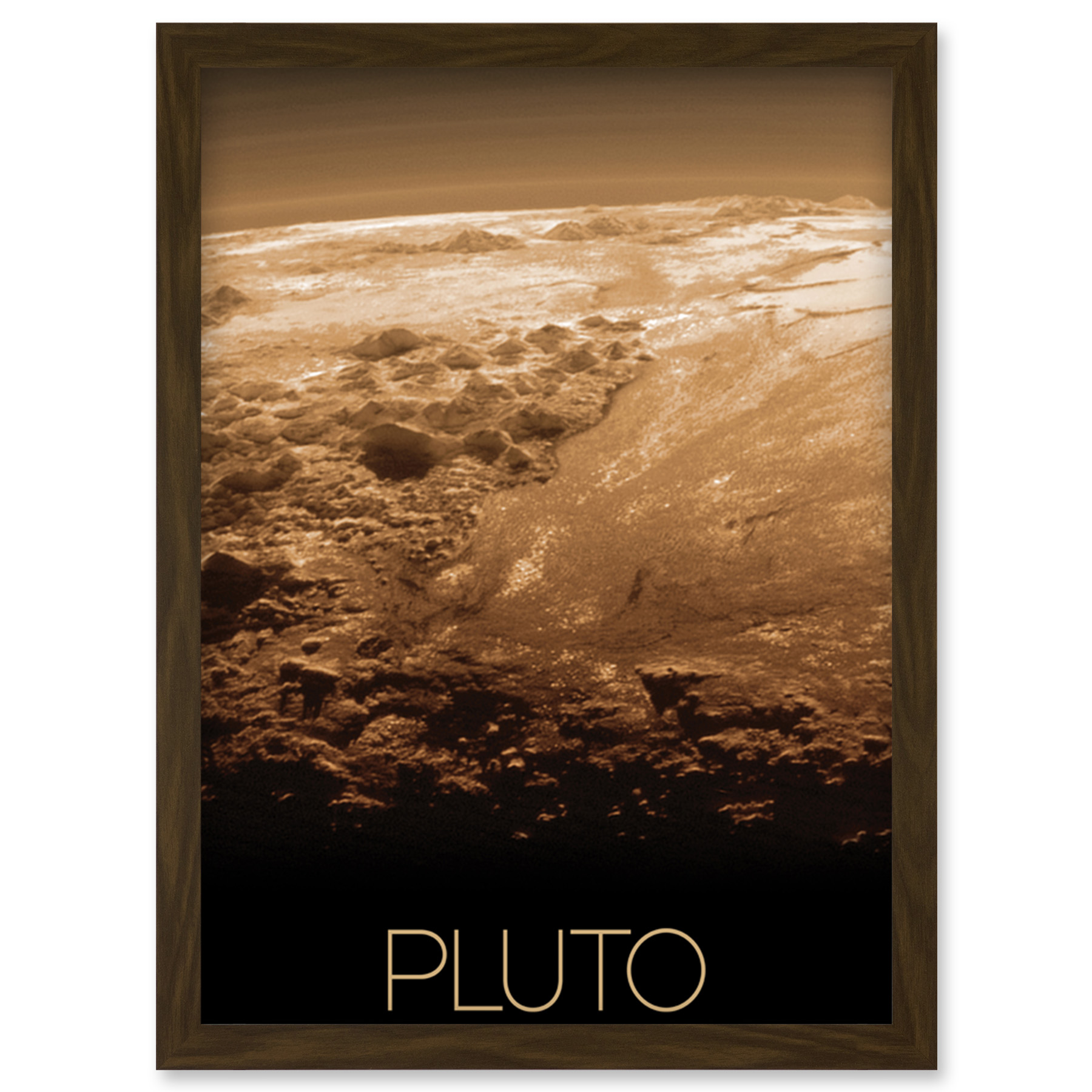 NASA Our Solar System Pluto New Horizons Surface Image Framed Wall Art Print A4
