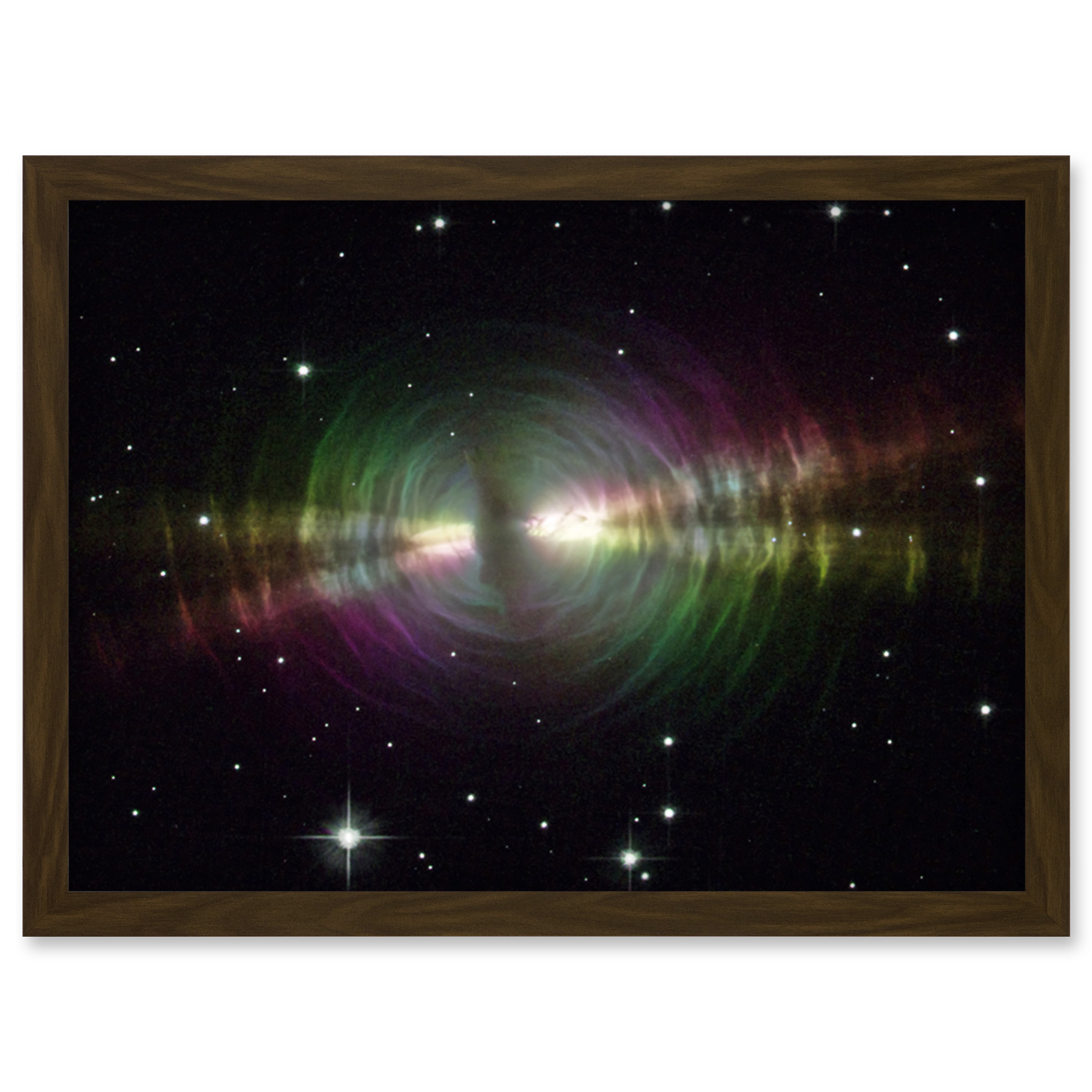 Hubble Space Telescope Rainbow Image Of The Egg Nebula Framed Wall Art Print A4
