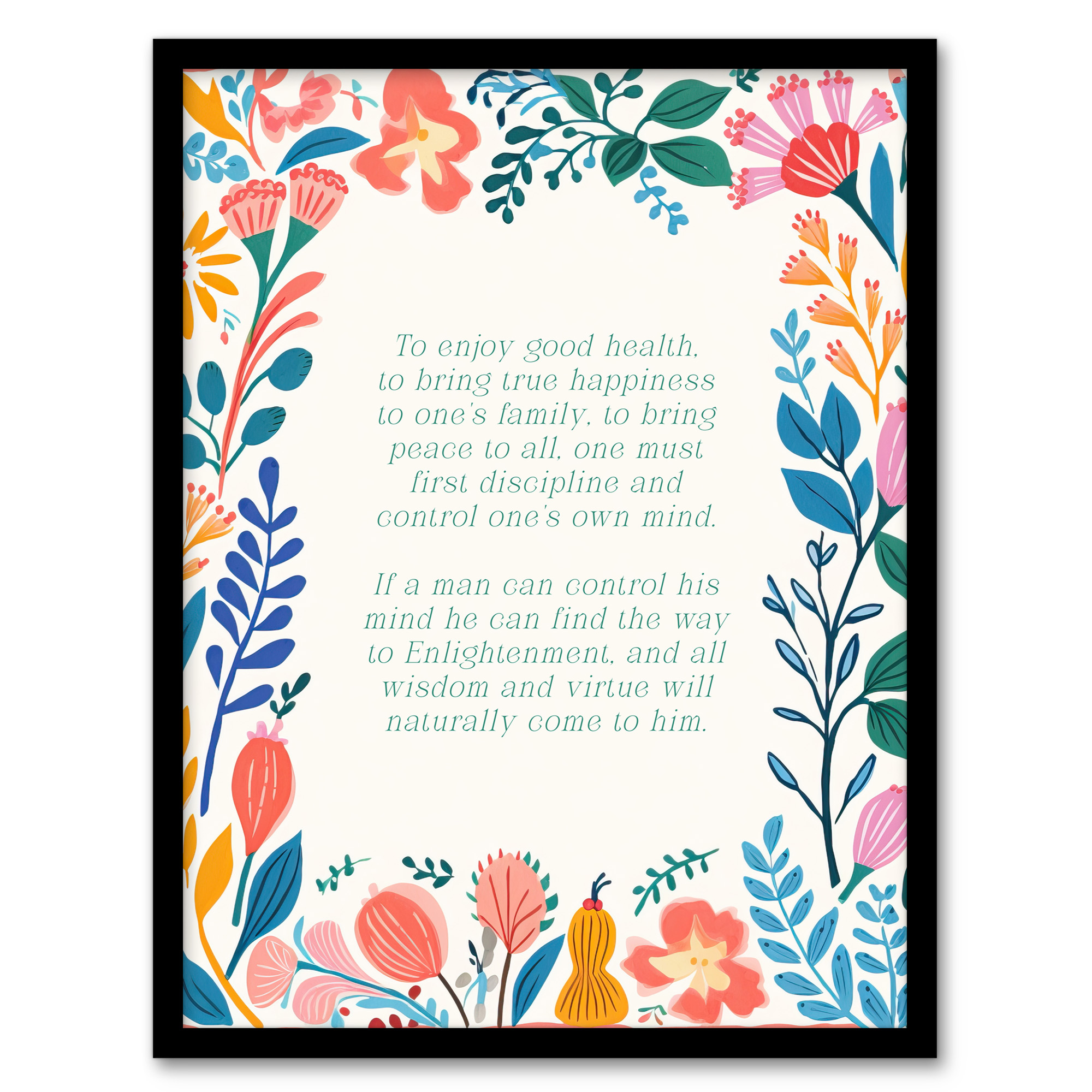 Find the Way to Enlightenment Buddhist Mindfulness Quote Wall Art Poster Print