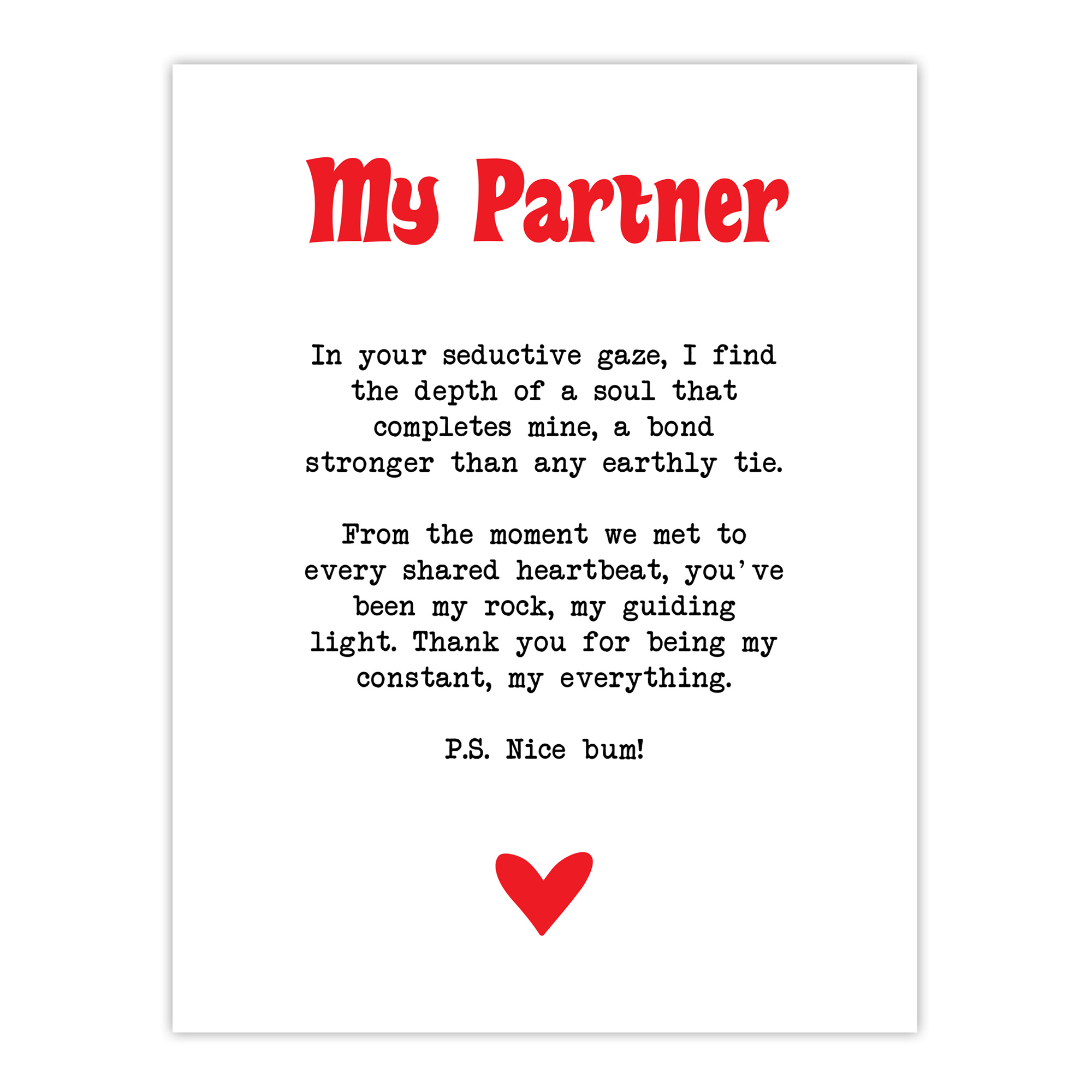 Love Poem My Everything Partner Romantic Poetry Wall Art Poster Print