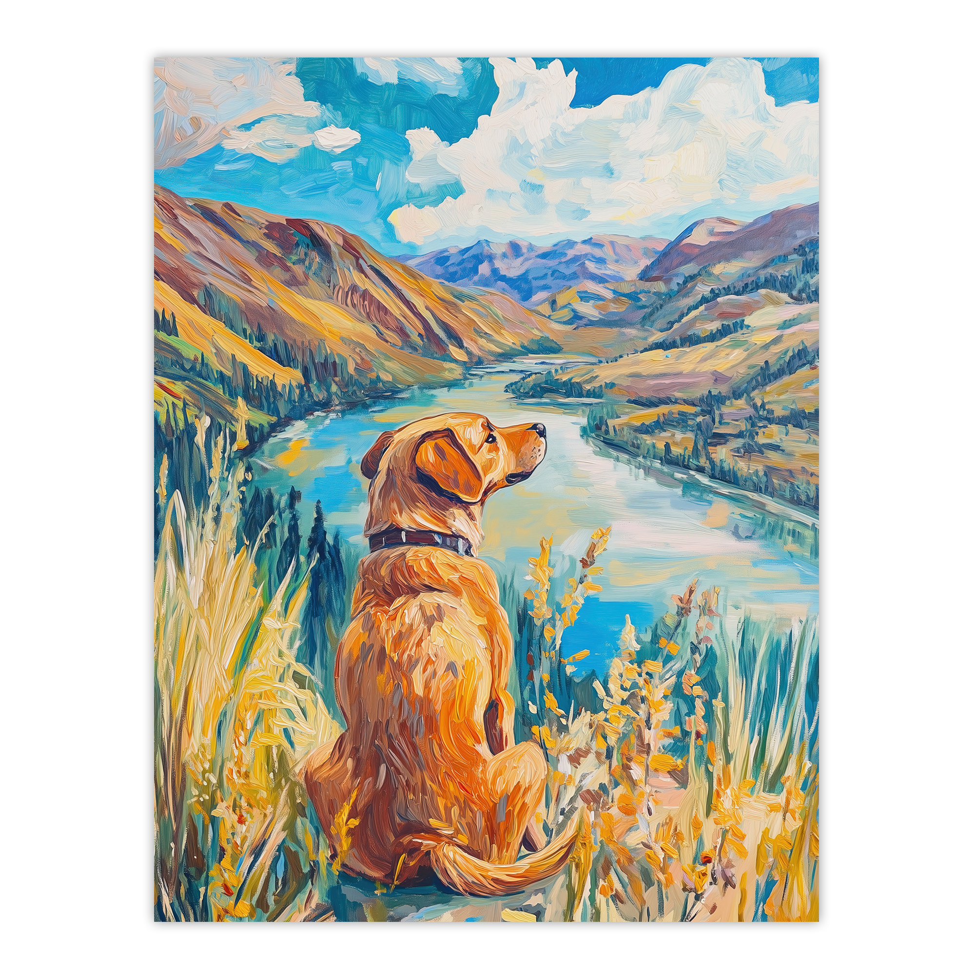 Labrador Colorado Mountain Landscape Dog Lover Wall Art Poster Print