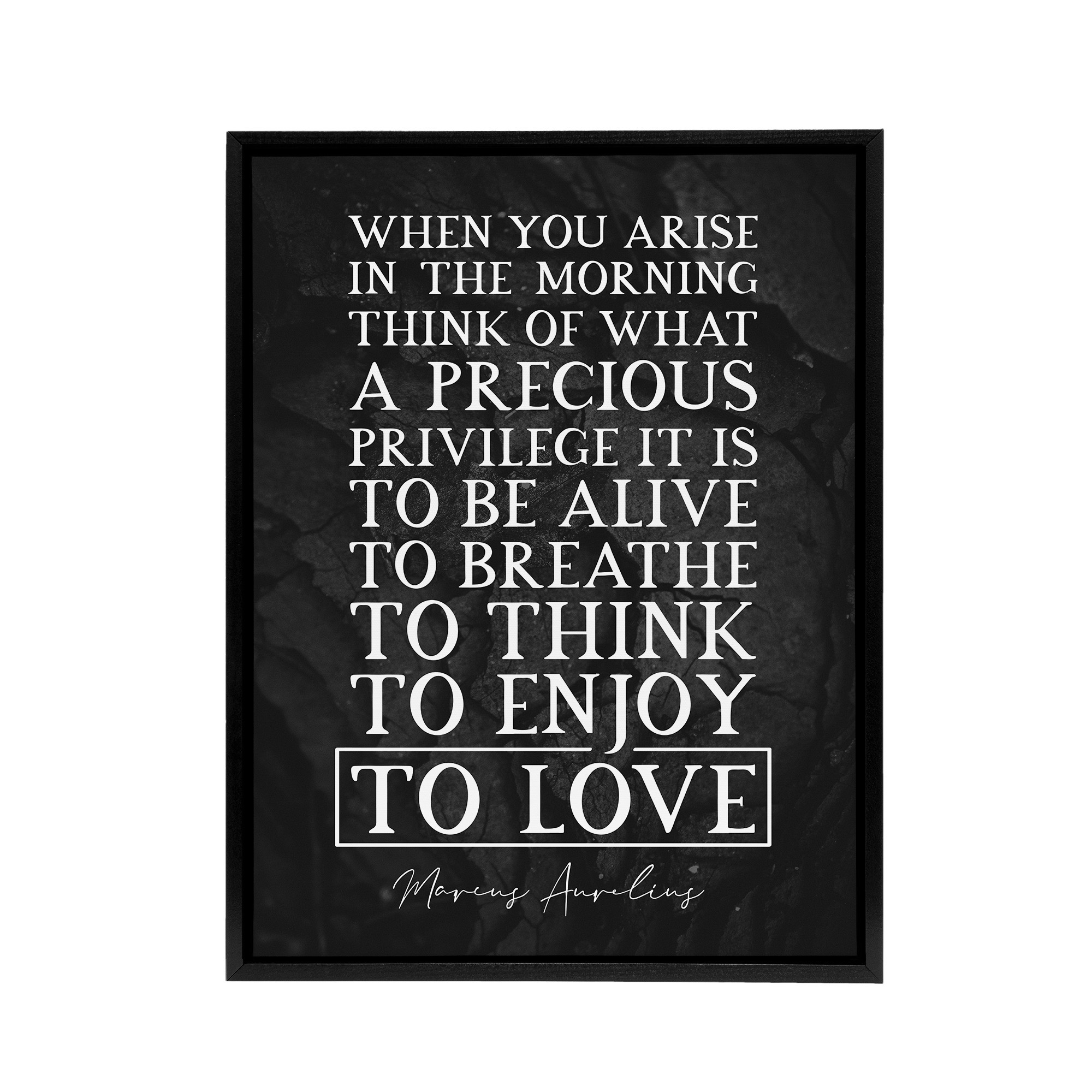 Inspirational Quote Marcus Aurelius Framed Canvas Wall Art Print