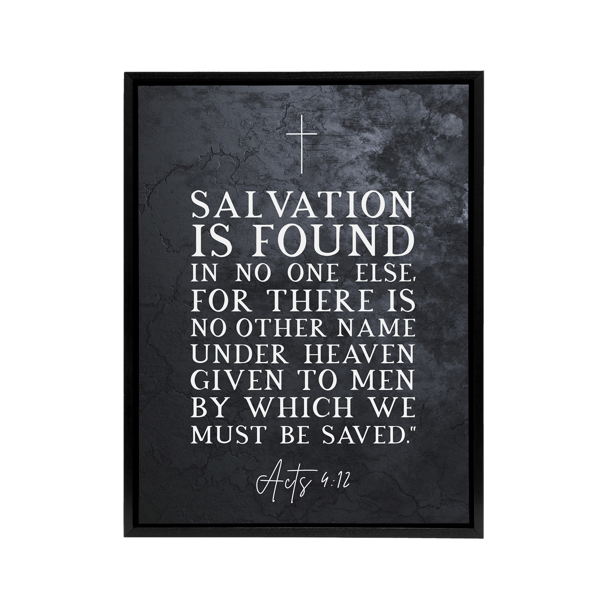 Acts 4 12 Salvation Found Jesus Bible Quote Framed Canvas Wall Art Print