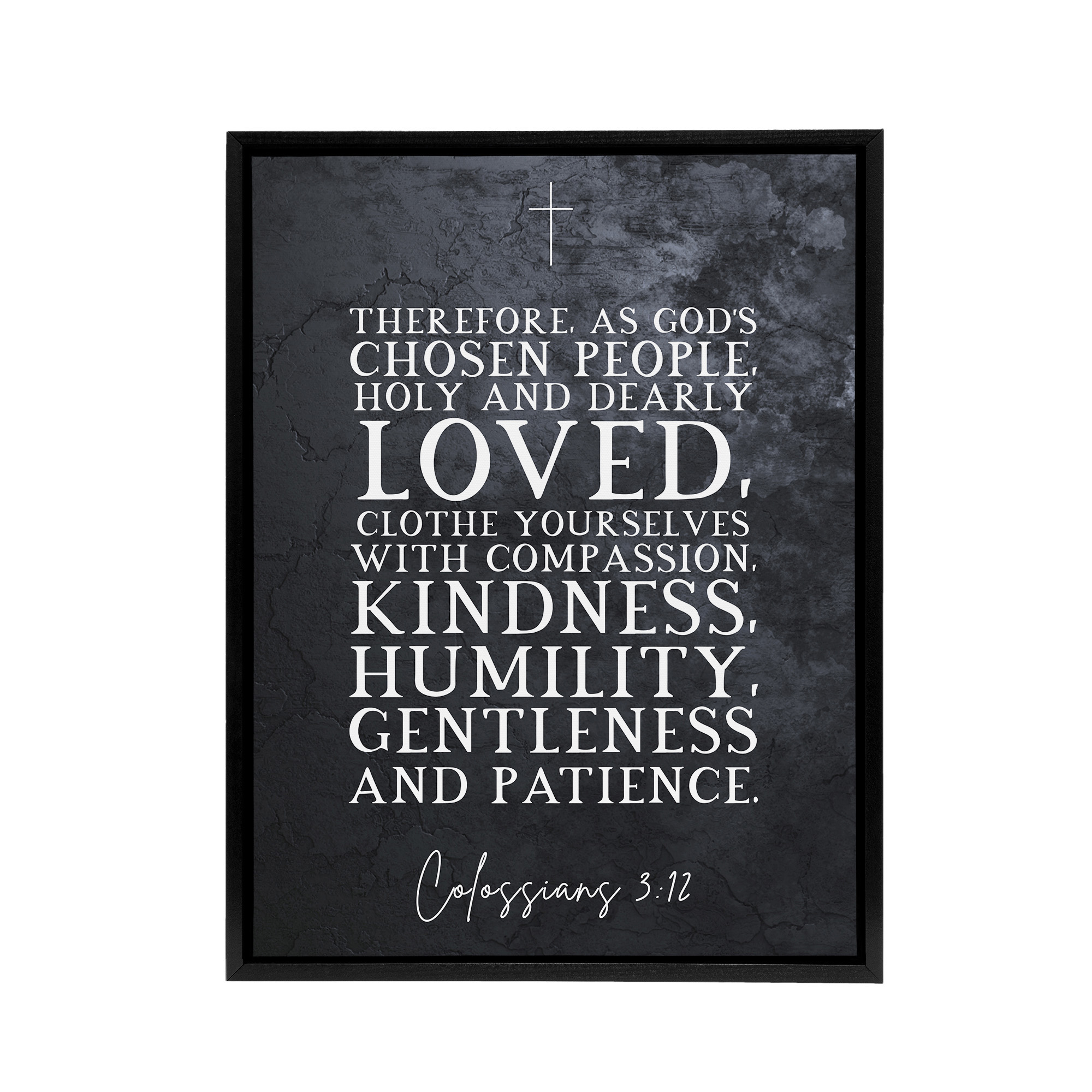 Colossians 3 12 Compassion Bible Quote Framed Canvas Wall Art Print