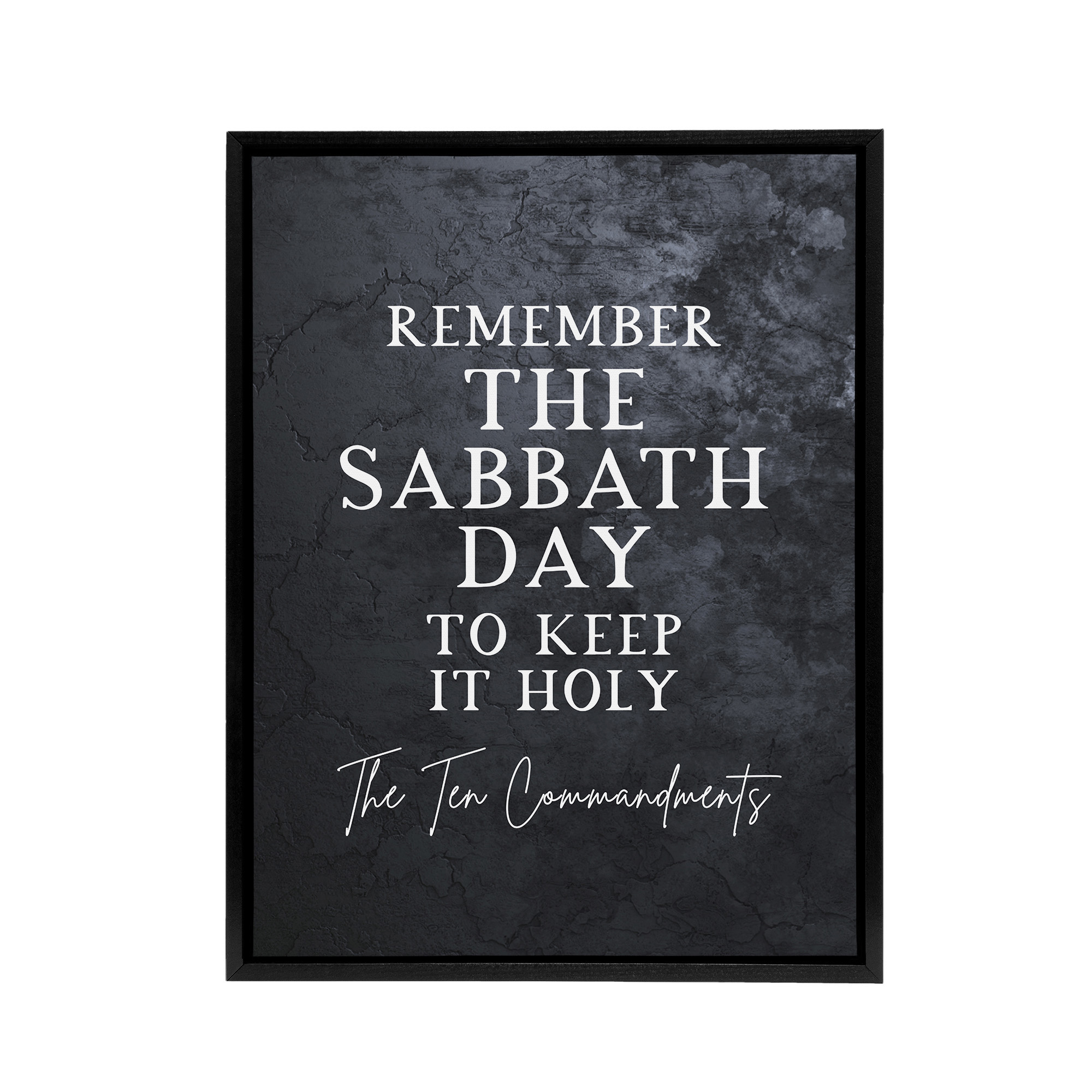 Ten Commandments Sabbath Bible Quote Framed Canvas Wall Art Print