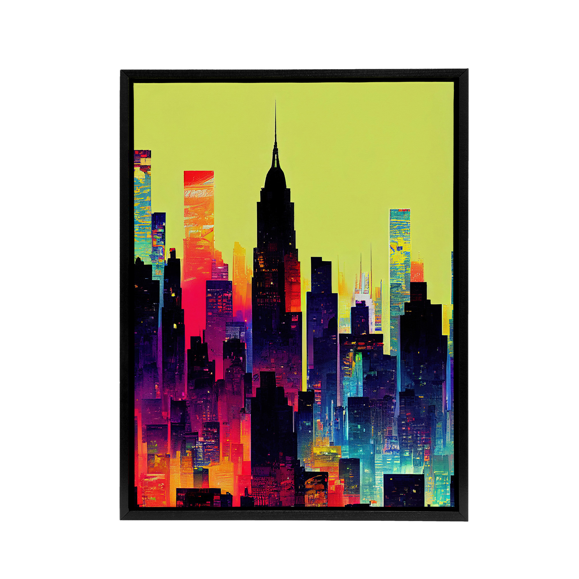 New York Colourful Cityscape Canvas Wall Art Print