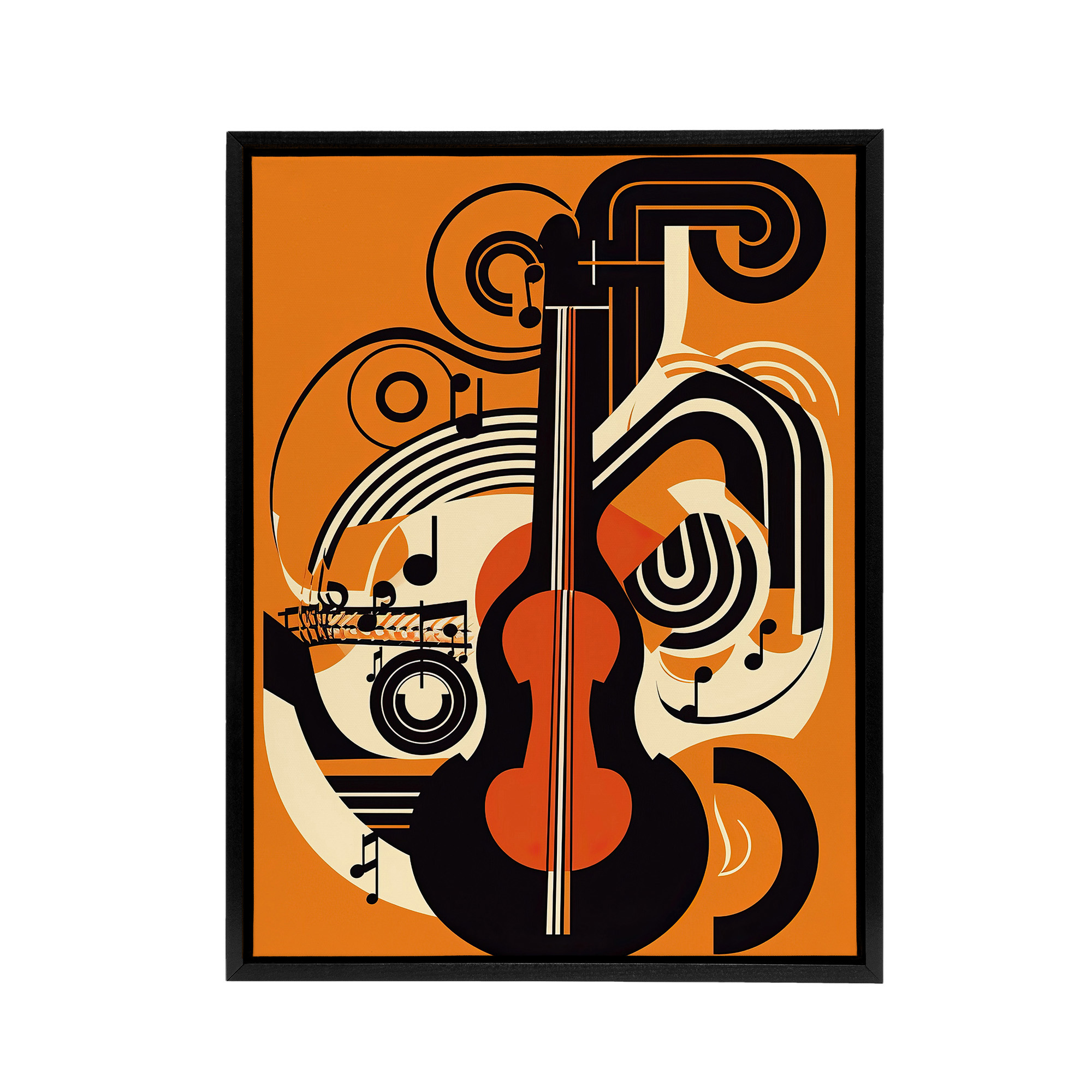 Abstract Guitar Graphic Music Framed Canvas Wall Art Print