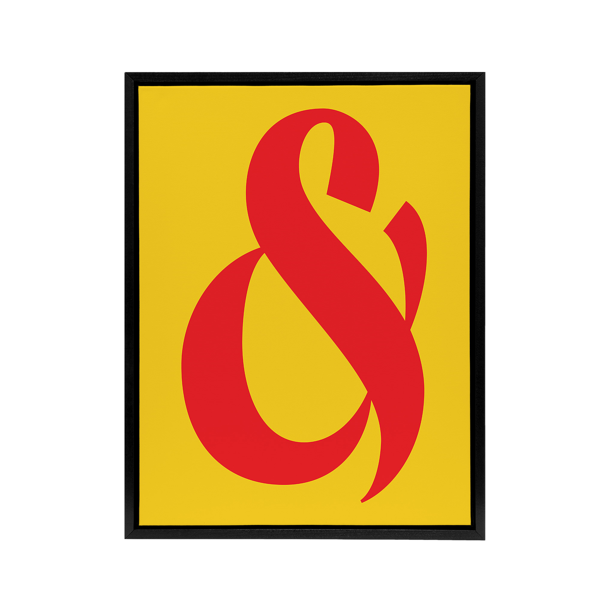 And Ampersand Symbol Yellow Red Vibrant Design Framed Canvas Wall Art Print