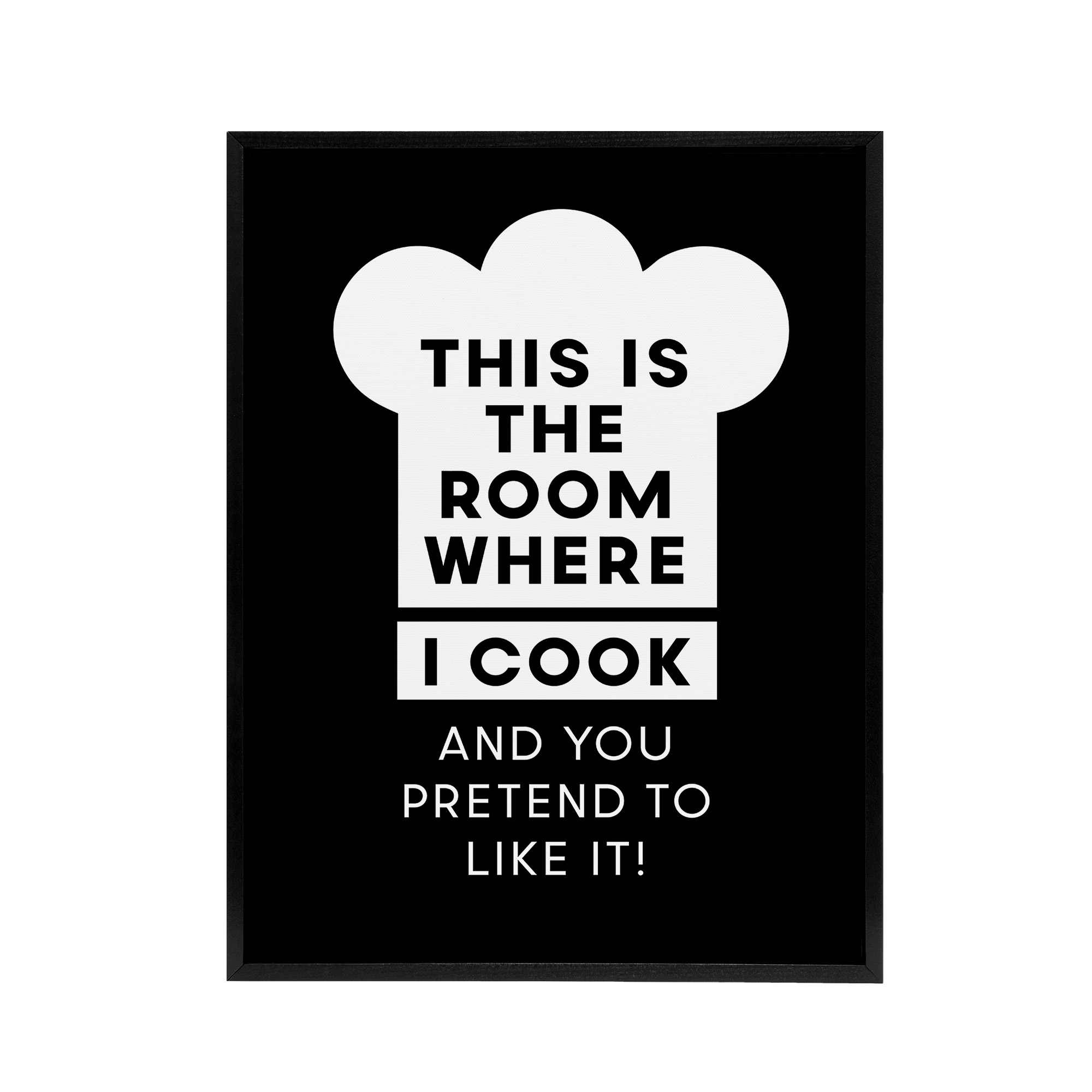 This Is Where I Cook Chef Hat Funny Cheeky Framed Canvas Wall Art Print