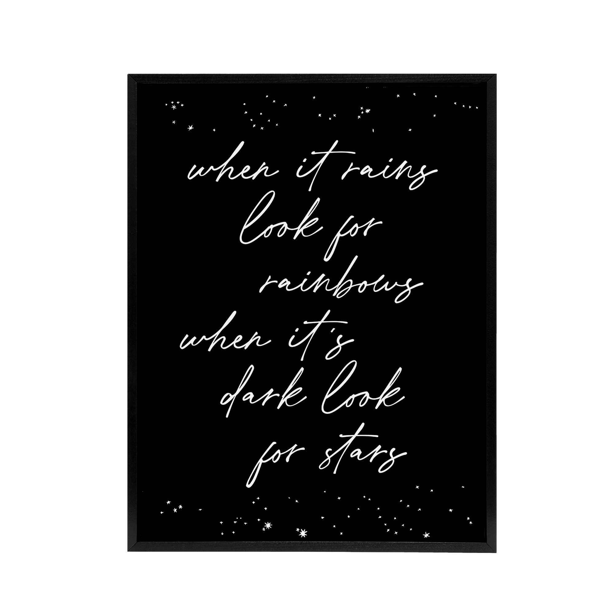 When It's Dark Look For Stars Modern Motivational Framed Canvas Wall Art Print