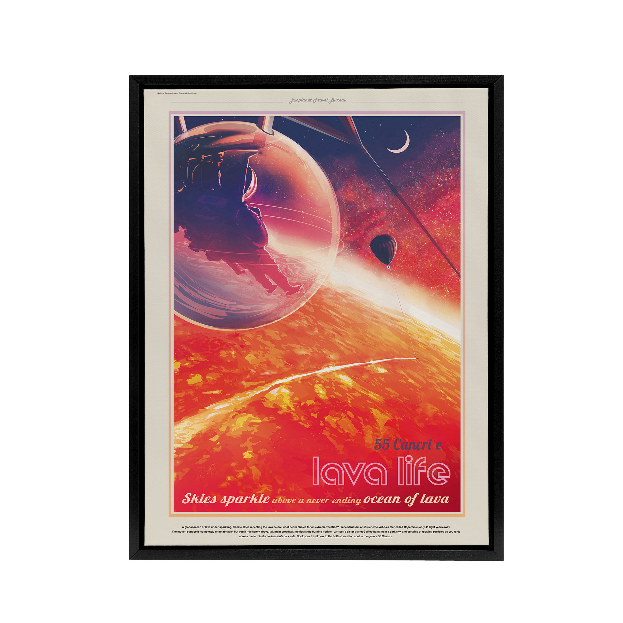55 Cancri E Lava Life NASA Space Travel Framed Canvas Wall Art Print