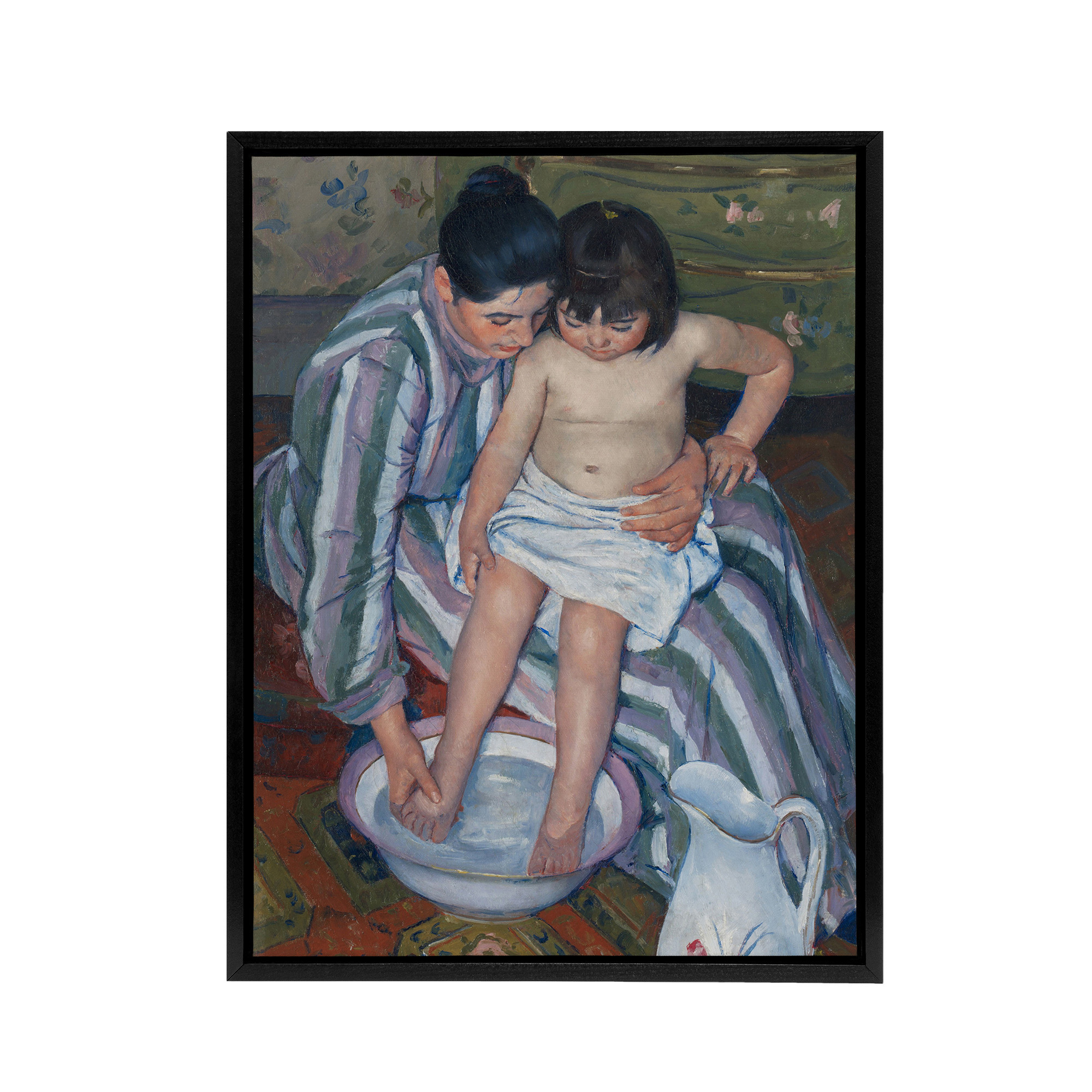 Mary Cassatt The Child's Bath Framed Canvas Wall Art Print
