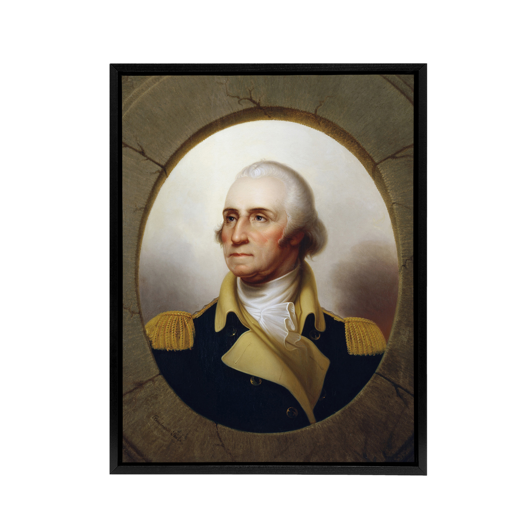 Rembrandt Peale George Washington Framed Canvas Wall Art Print