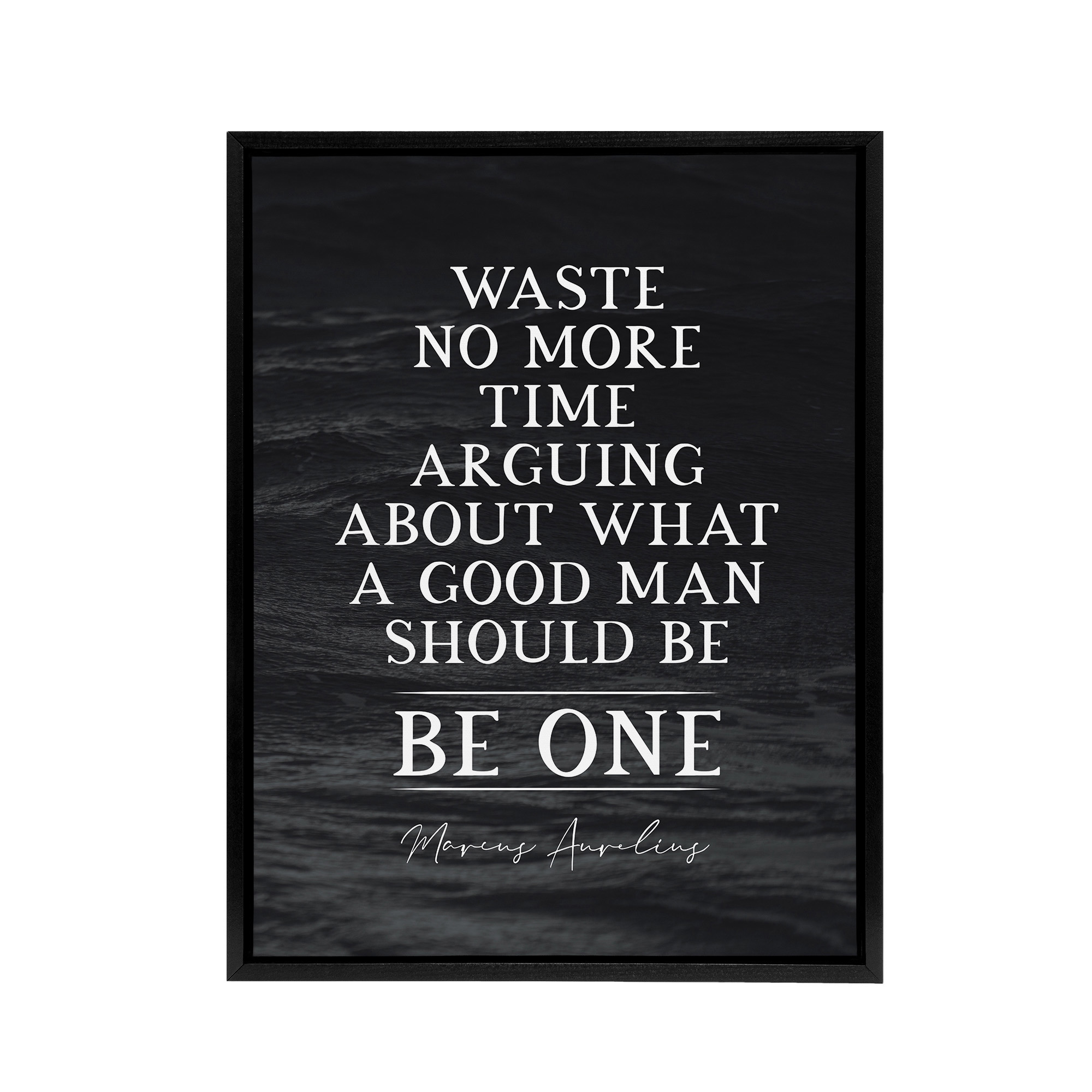 Slate Quote Marcus Aurelius Good Man Be One Framed Canvas Wall Art Print