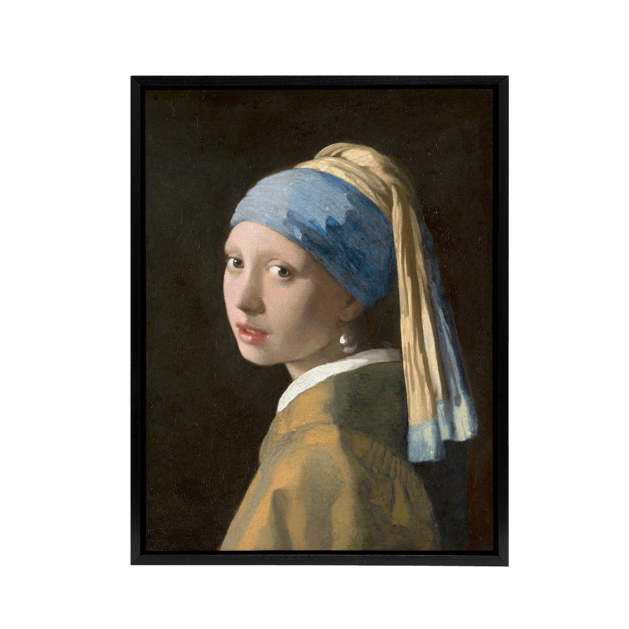 Johannes Vermeer Girl With A Pearl Earring Framed Canvas Wall Art Print