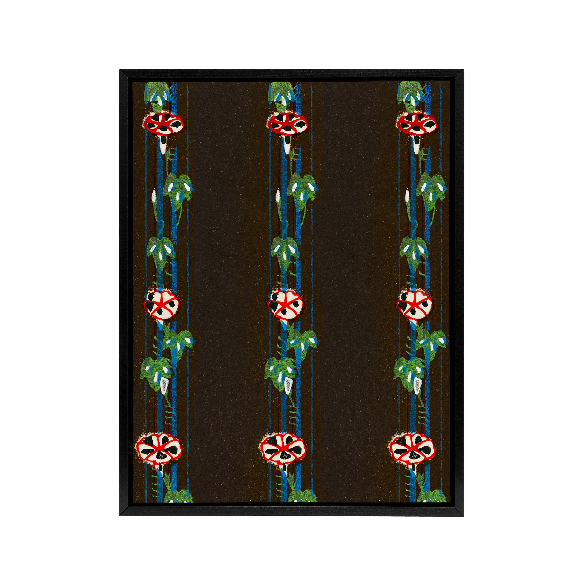 Vintage Floral Textile Pattern Framed Canvas Wall Art Print Furuya Korin