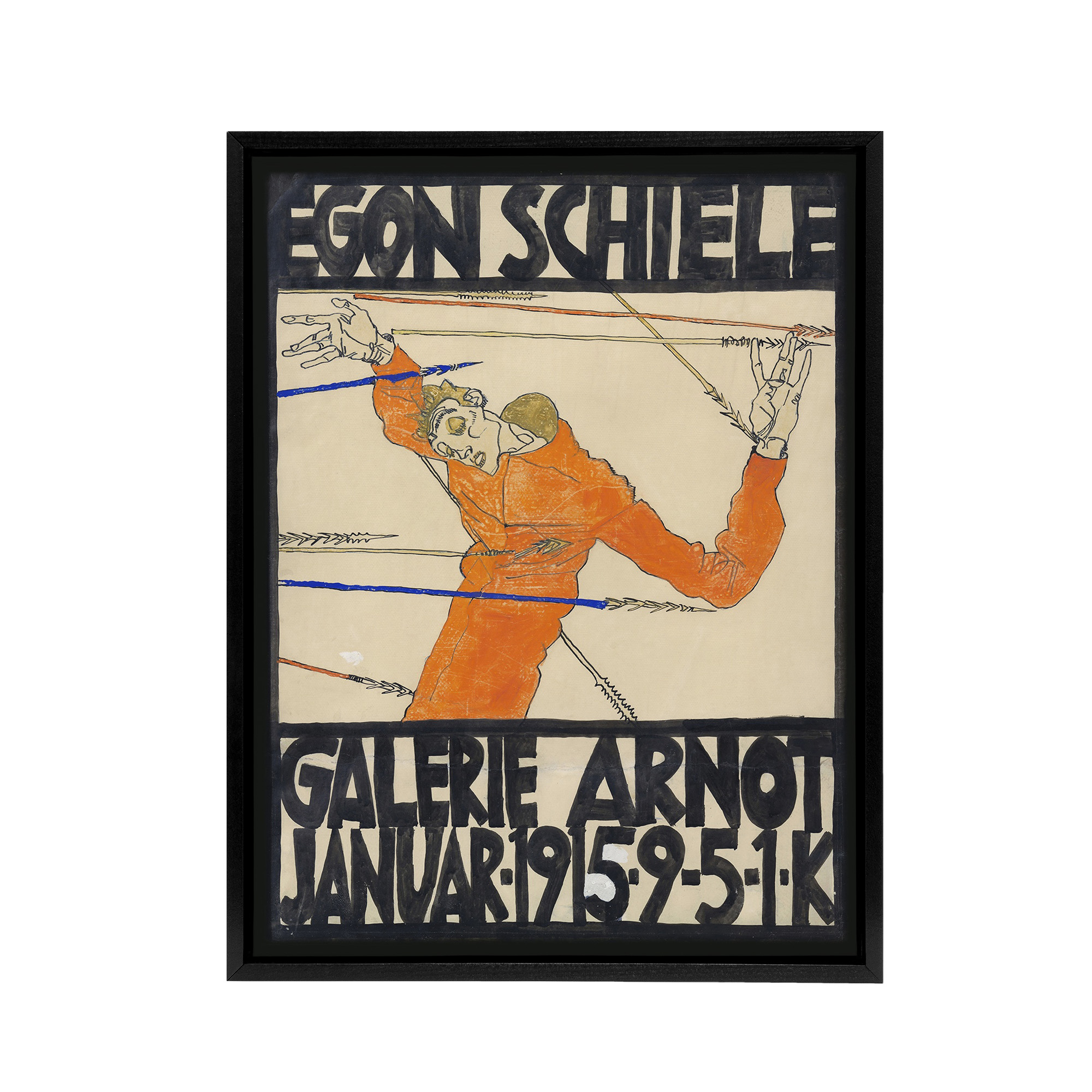 Arnot 1915 Exhibition Poster Ad Framed Canvas Wall Art Print Schiele
