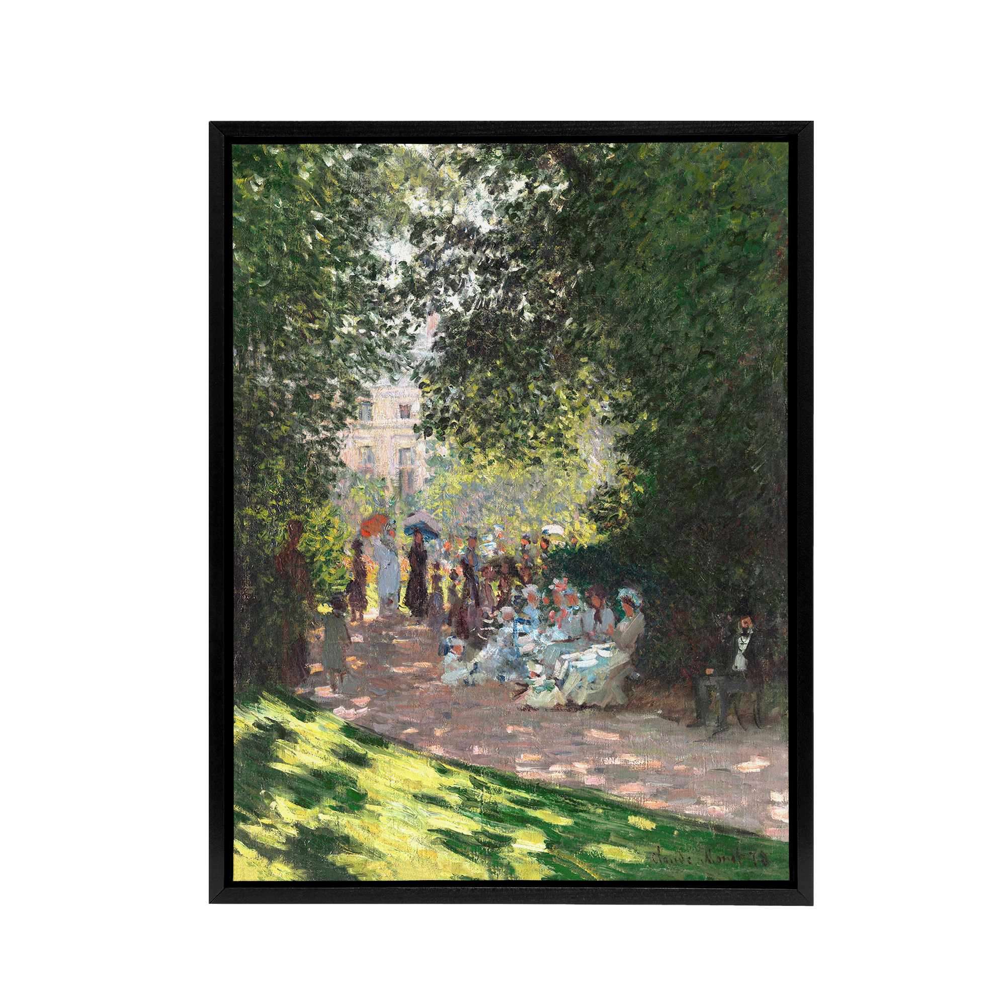 Monceau Park in the Afternoon Monet Vintage Black Framed Canvas Wall Art