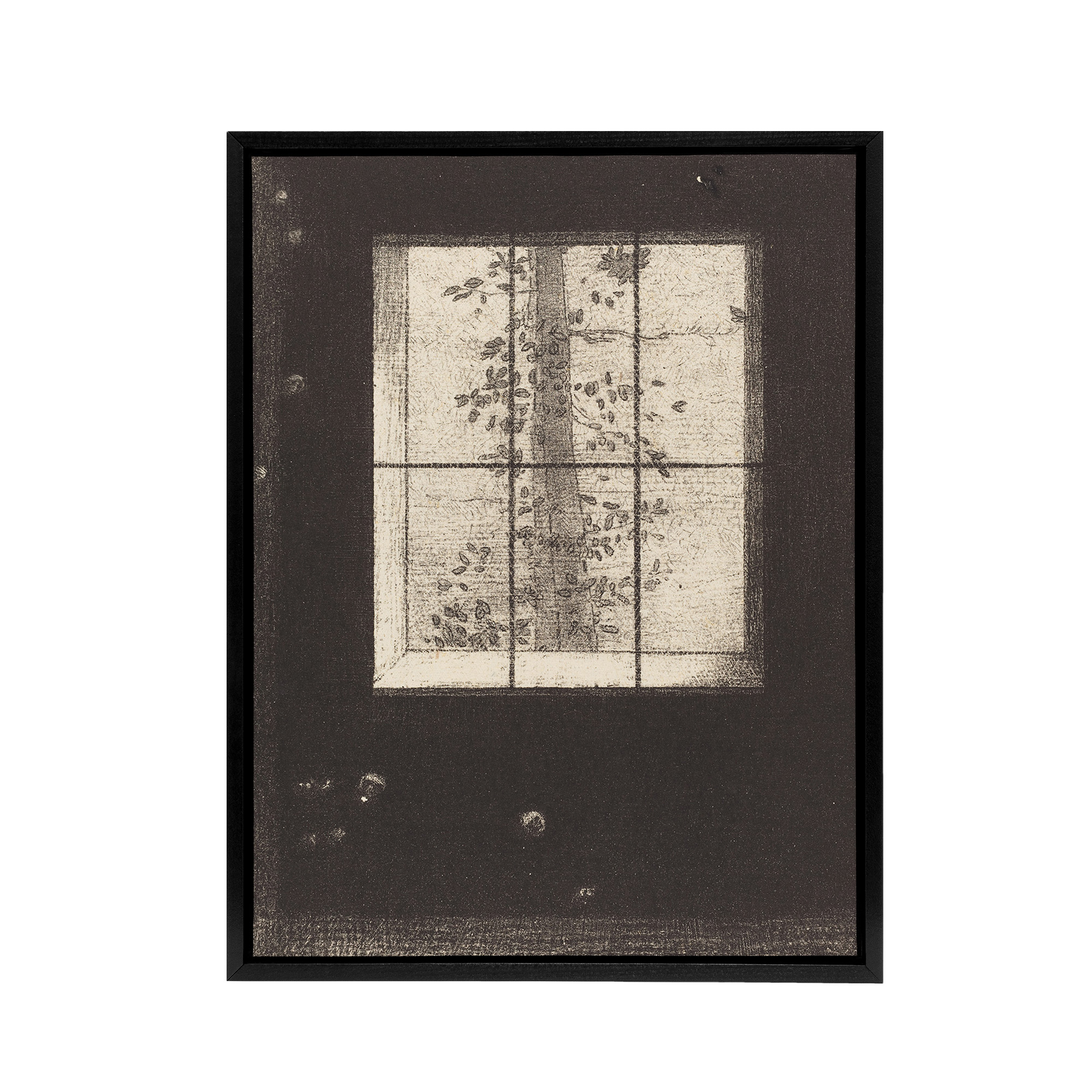 Le Jour Day Window View Redon Vintage Black Framed Canvas Wall Art Print