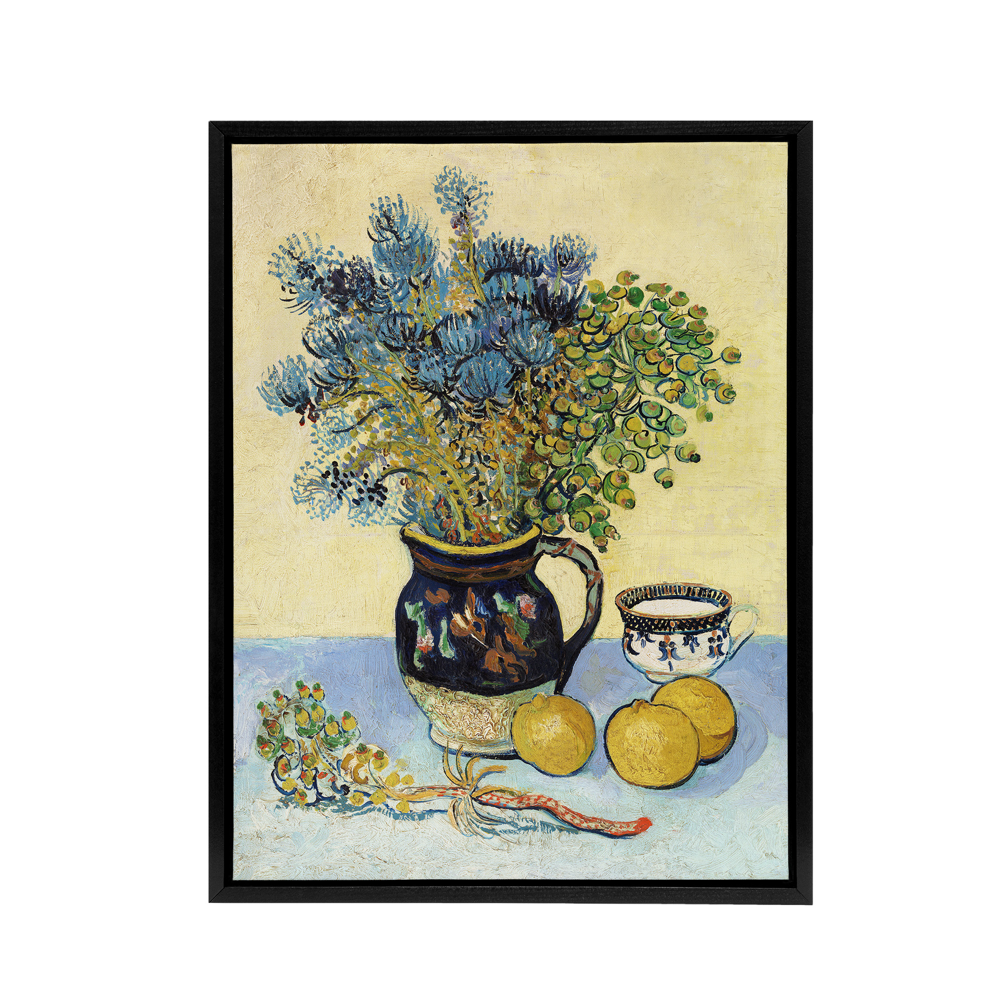 Still Life Nature Morte Van Gogh Vintage Black Framed Canvas Wall Art Print