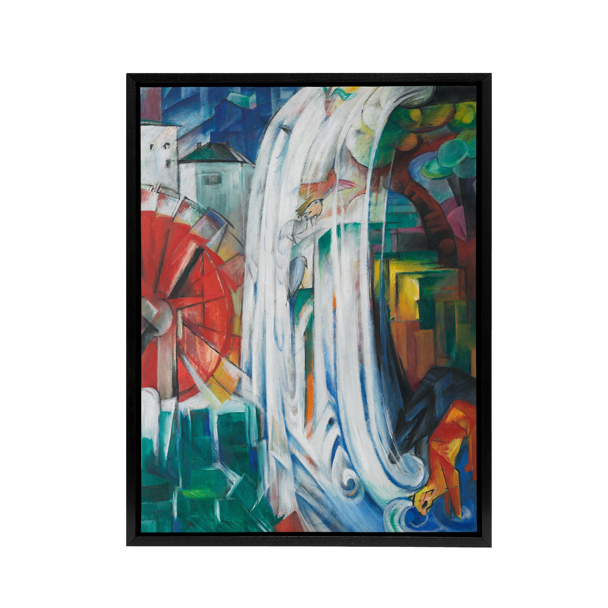 The Bewitched Mill Colourful Franz Marc Vintage Black Framed Canvas Wall Art