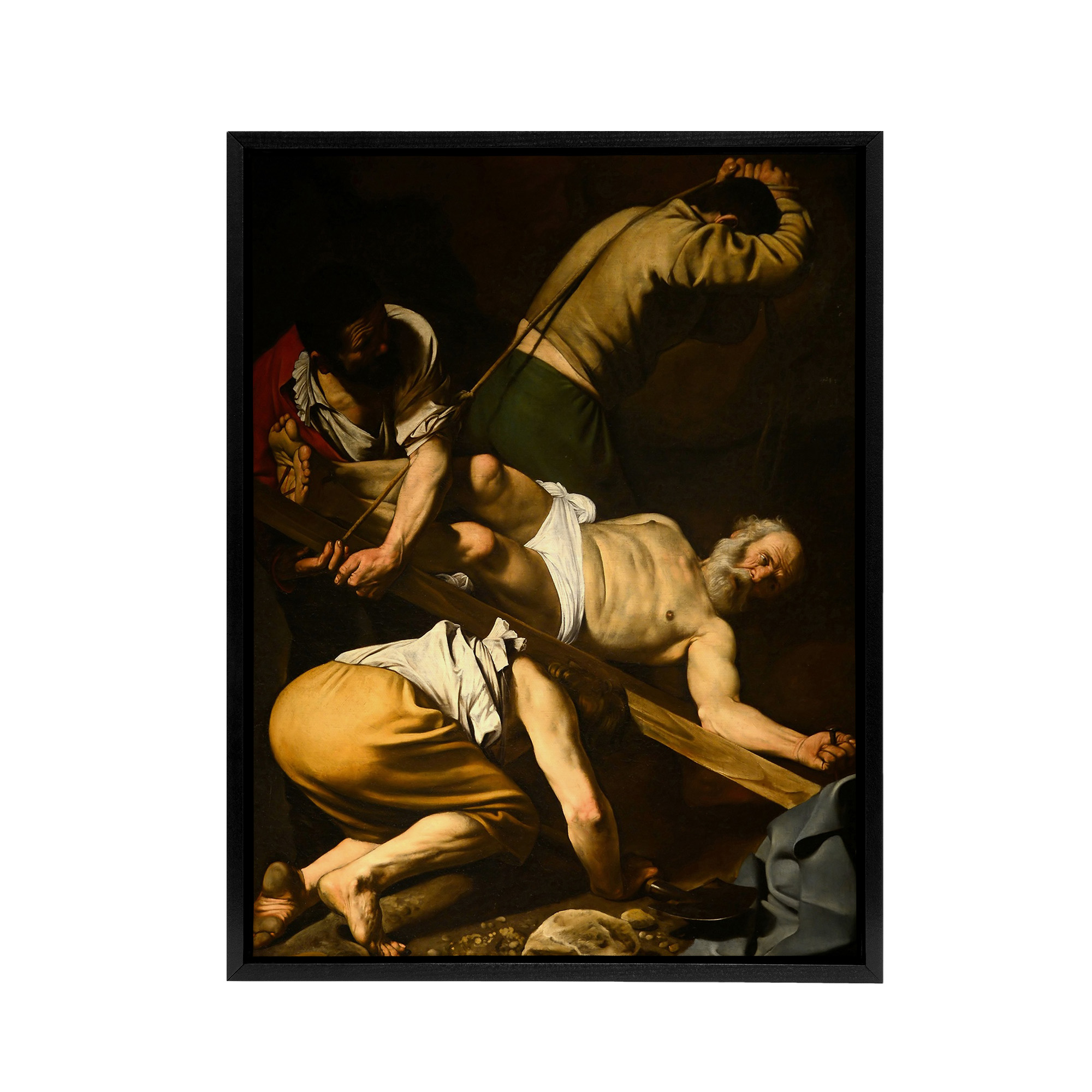 Crucifixion of St. Peter Caravaggio Framed Canvas Wall Art Print