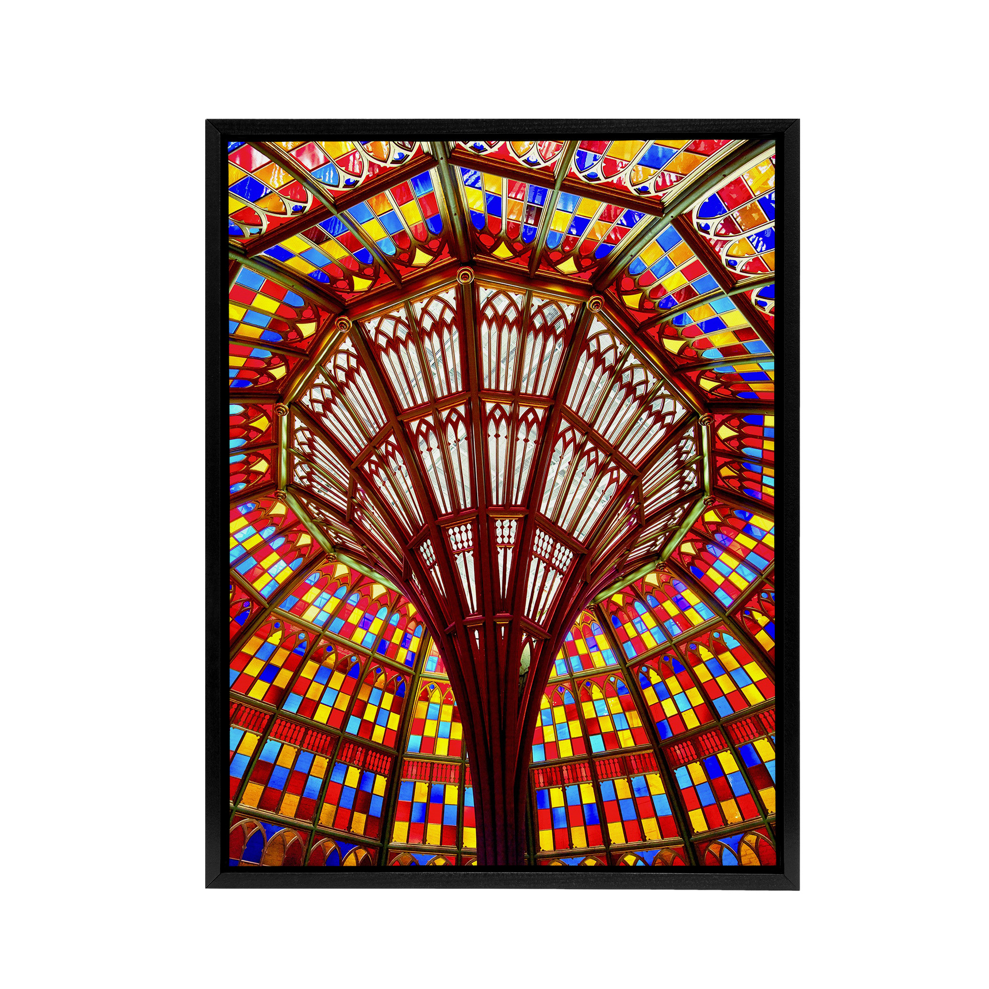 Louisiana State Capitol Building Glass Highsmith Framed Canvas Wall Art Print