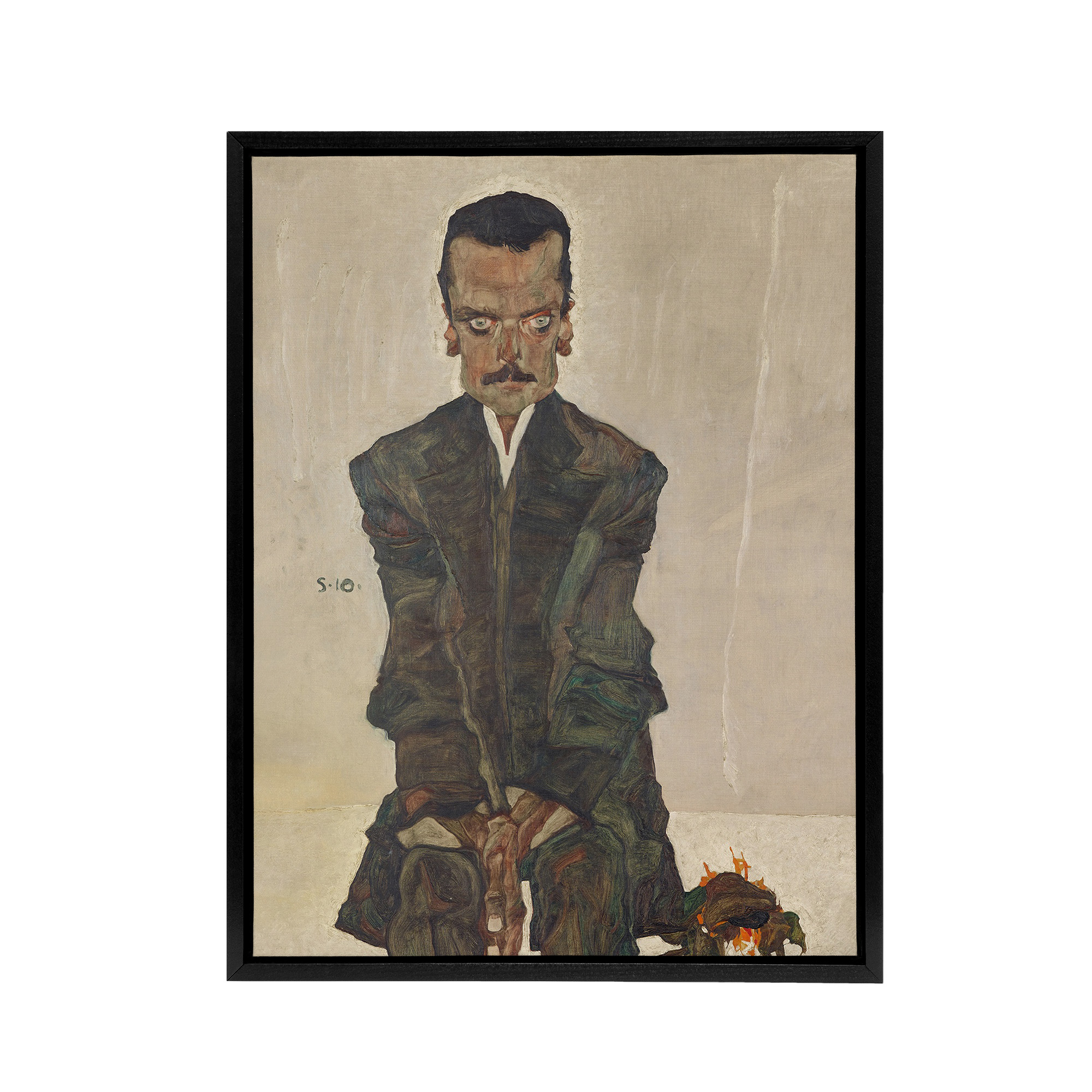 Portrait of the Publisher Eduard Kosmack Schiele Framed Canvas Wall Art Print