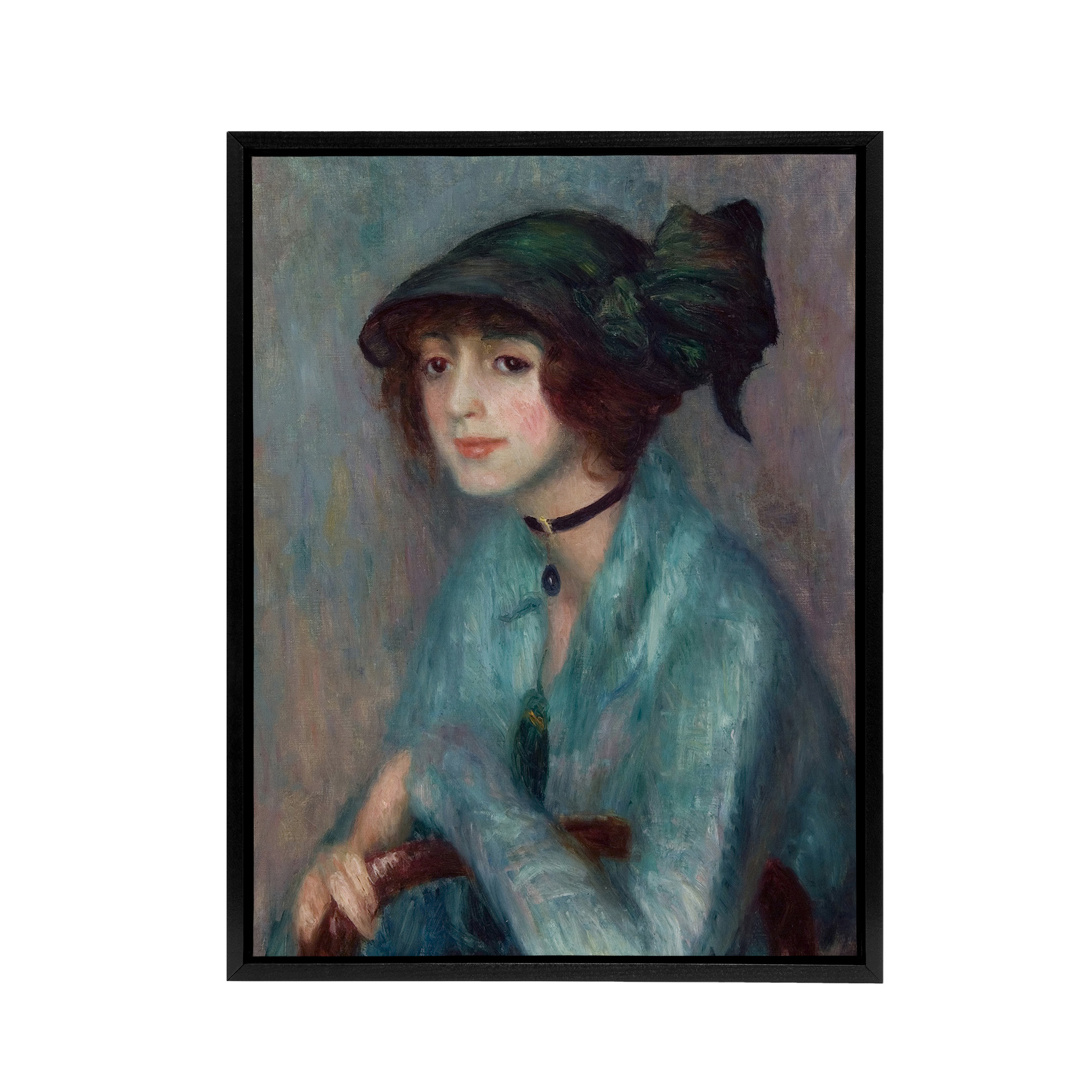 The Brunette Woman Portrait Glackens Framed Canvas Wall Art Print