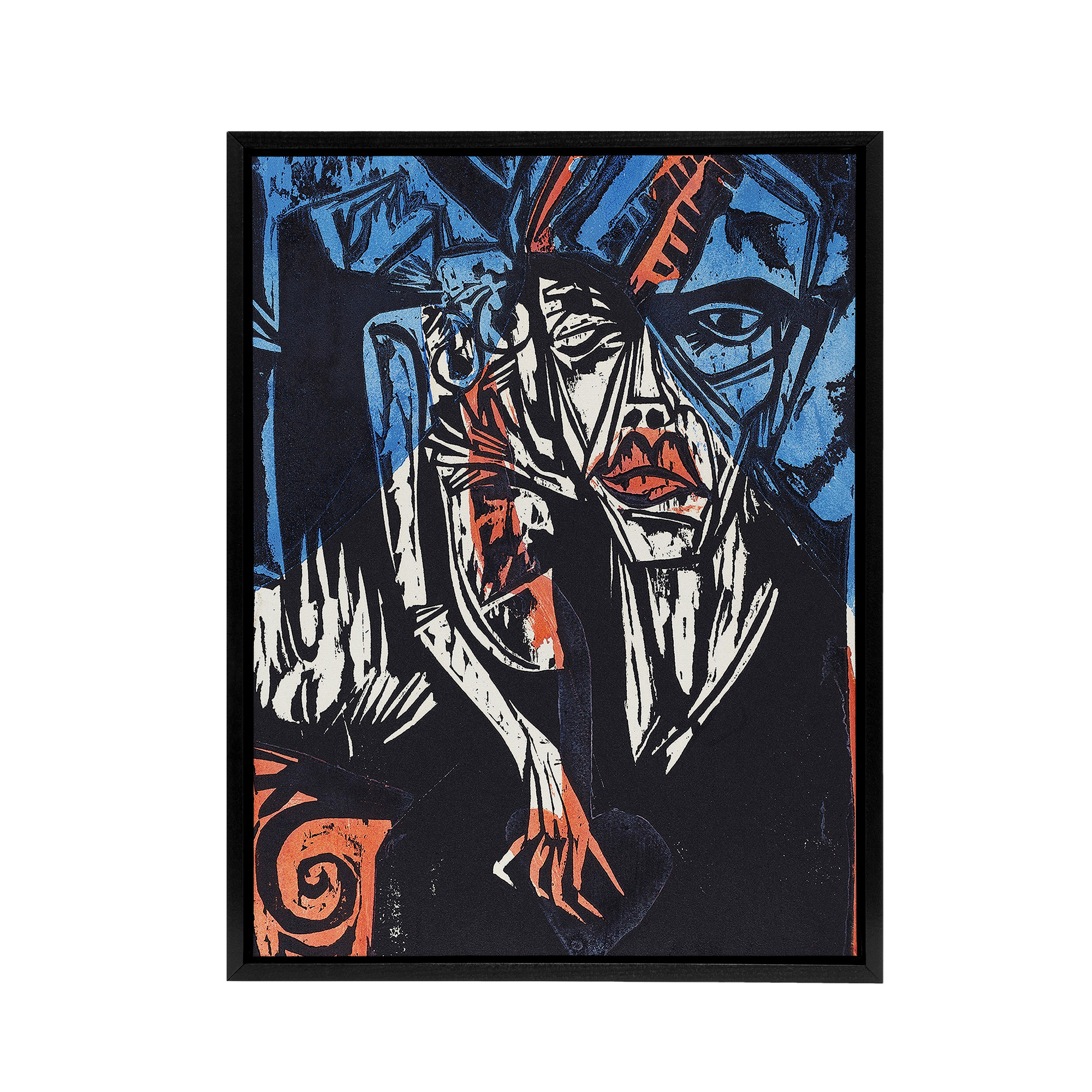 The Agonies of Love Ernst Ludwig Kirchner Black Framed Canvas Wall Art Print