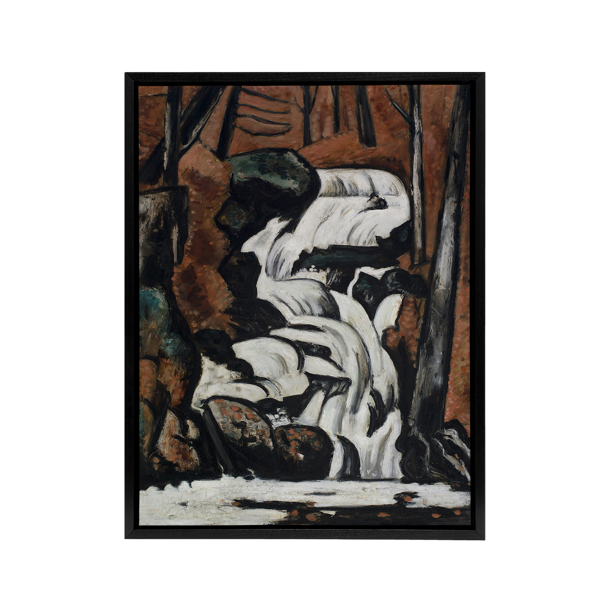 Smelt Brook Falls Landscape Marsden Hartley Black Framed Canvas Wall Art Print