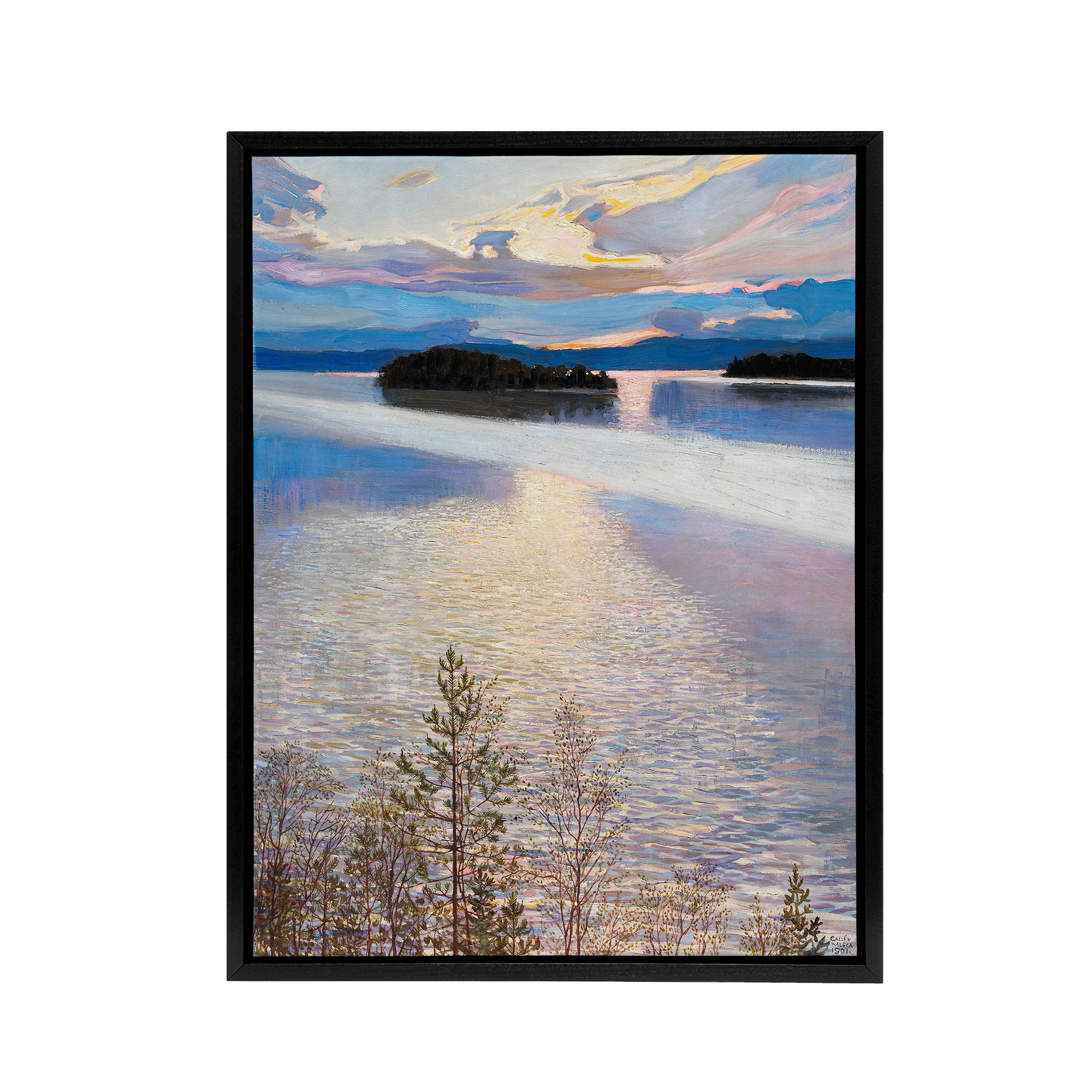 Akseli Gallen Kallela Lake View Coastal Landscape Framed Canvas Wall Art Print
