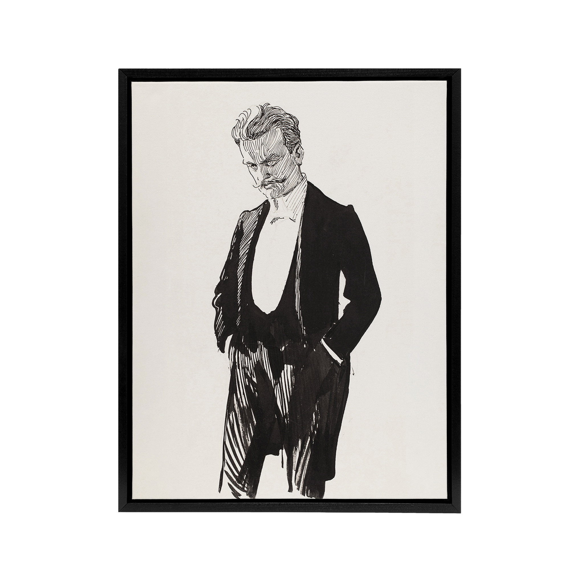 Albert Edelfelt Composer Jean Sibelius Portrait Framed Canvas Wall Art Print
