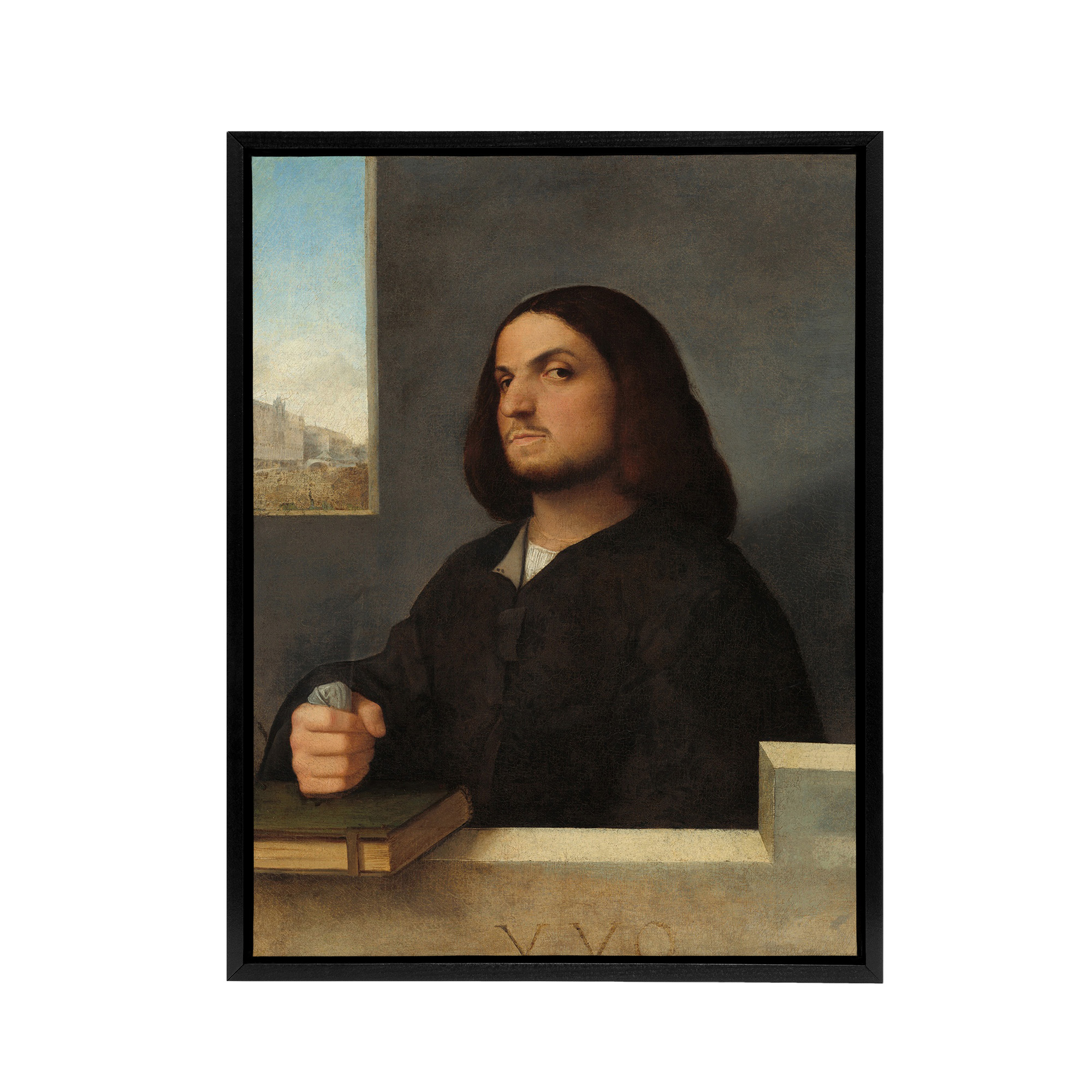 Giorgione Portrait of a Venetian Gentleman Framed Canvas Wall Art Print