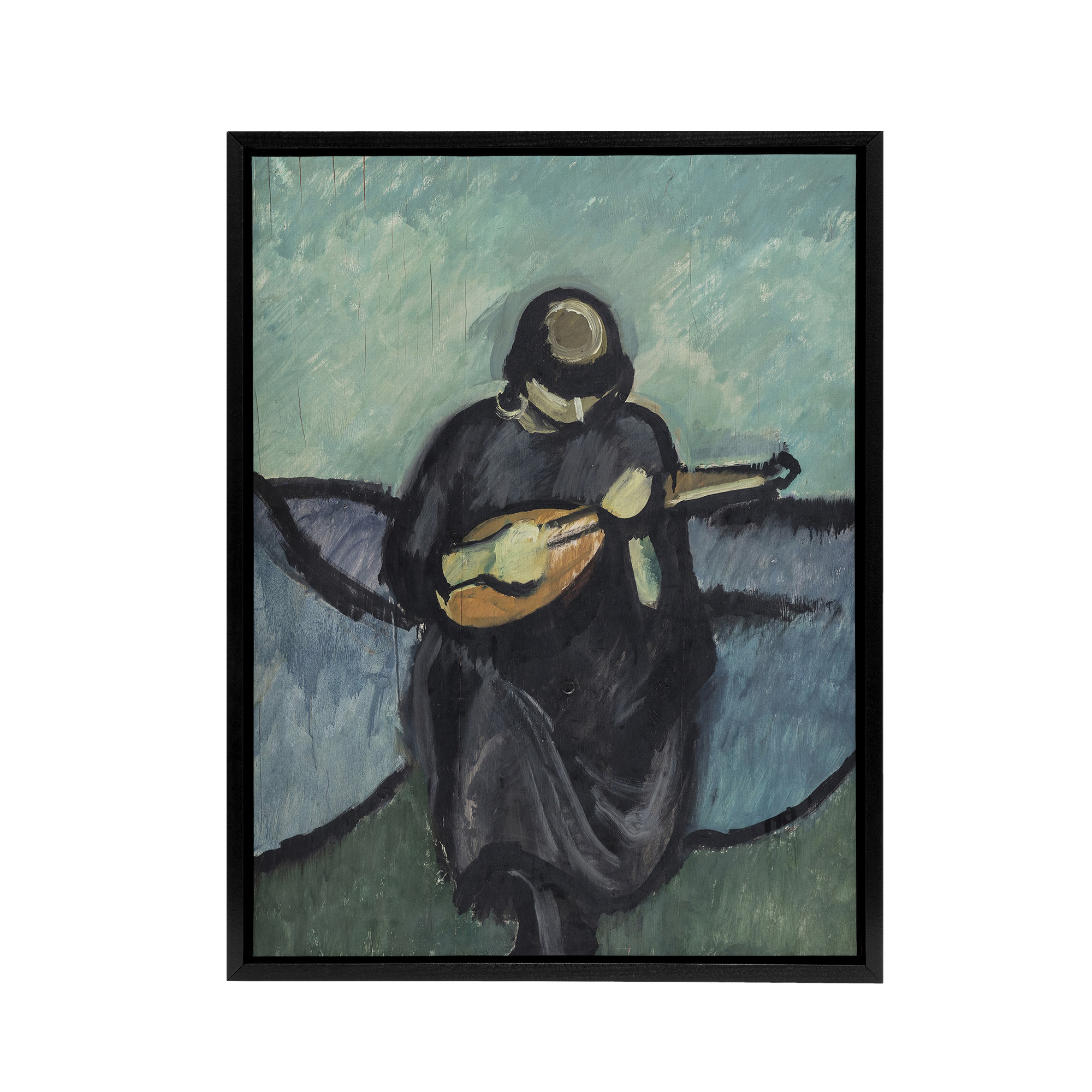 Harald Giersing Mandolin Player Abstract Portrait Framed Canvas Wall Art Print