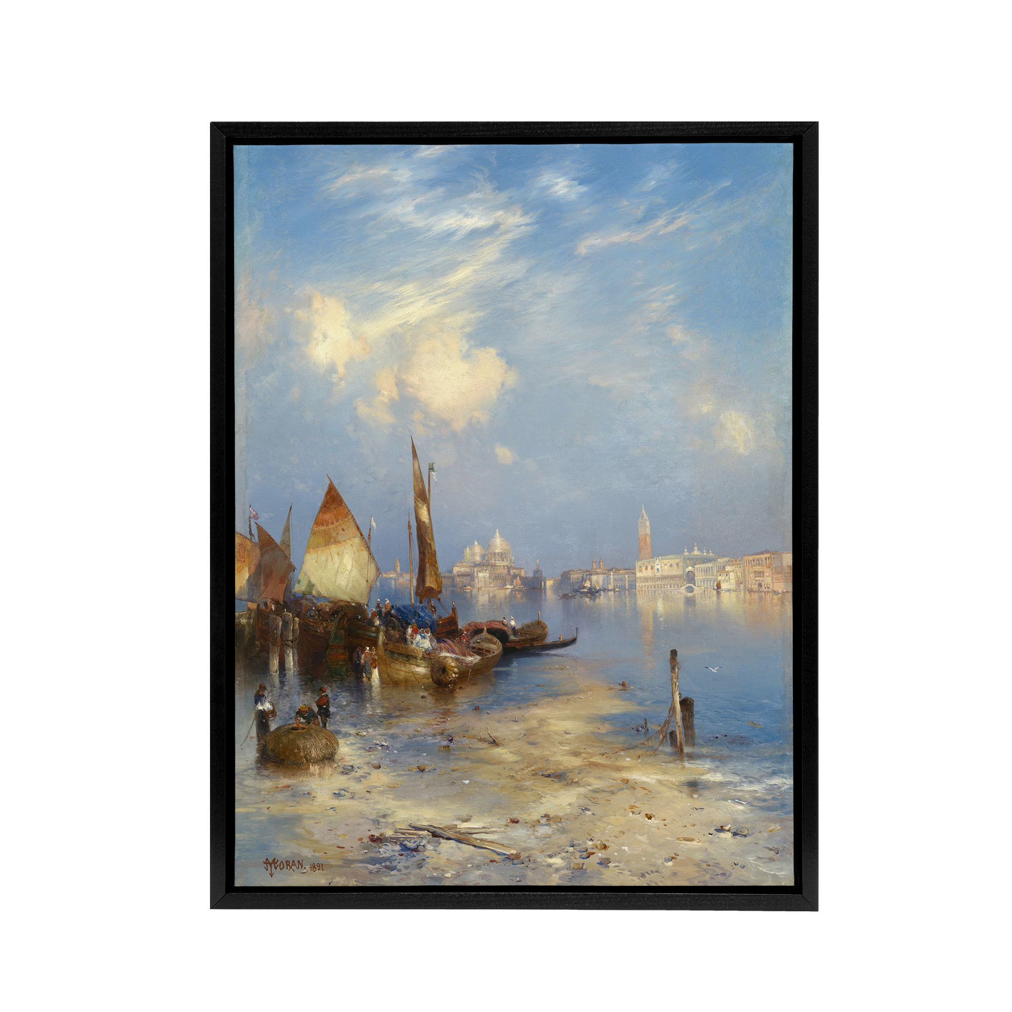 Thomas Moran A View of Venice Grand Canal Framed Canvas Wall Art Print