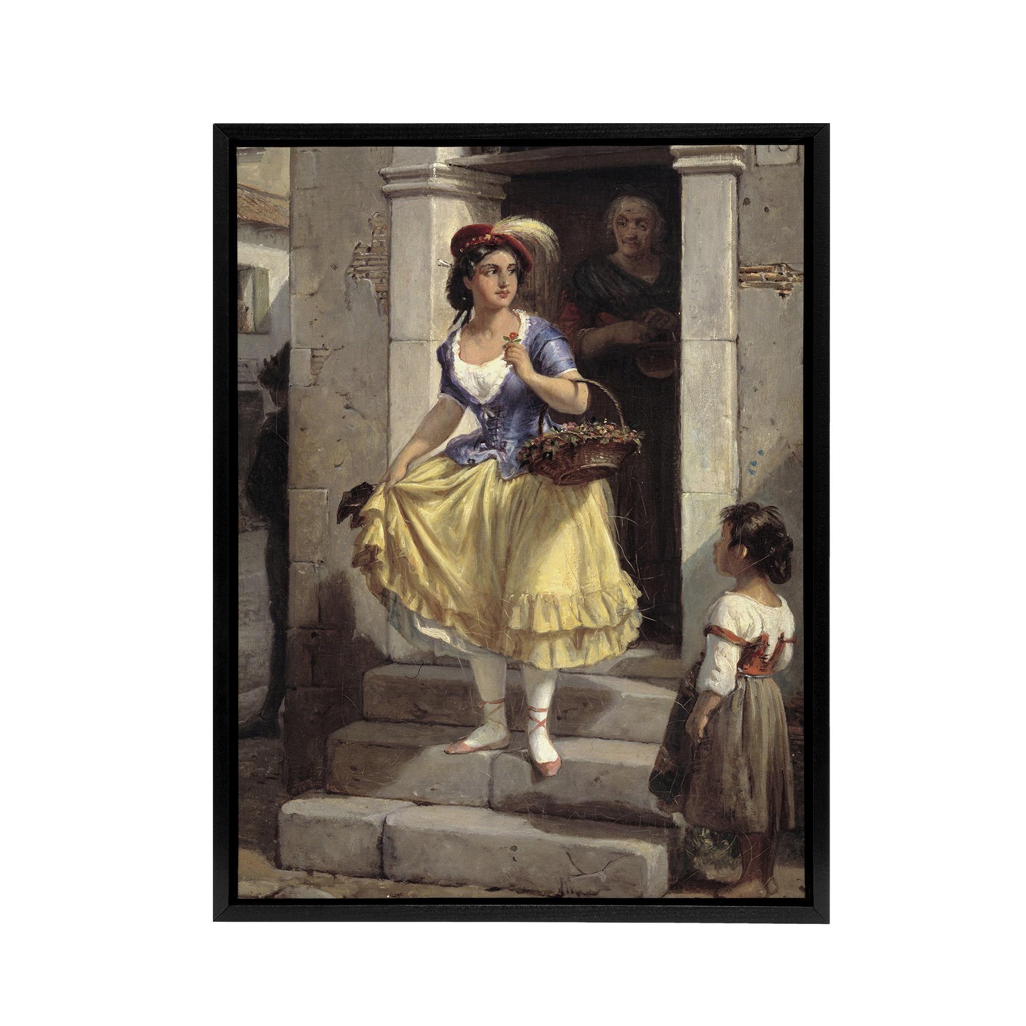 Wilhelm Marstrand An Italian Woman Goes to Carnival Framed Canvas Wall Art Print