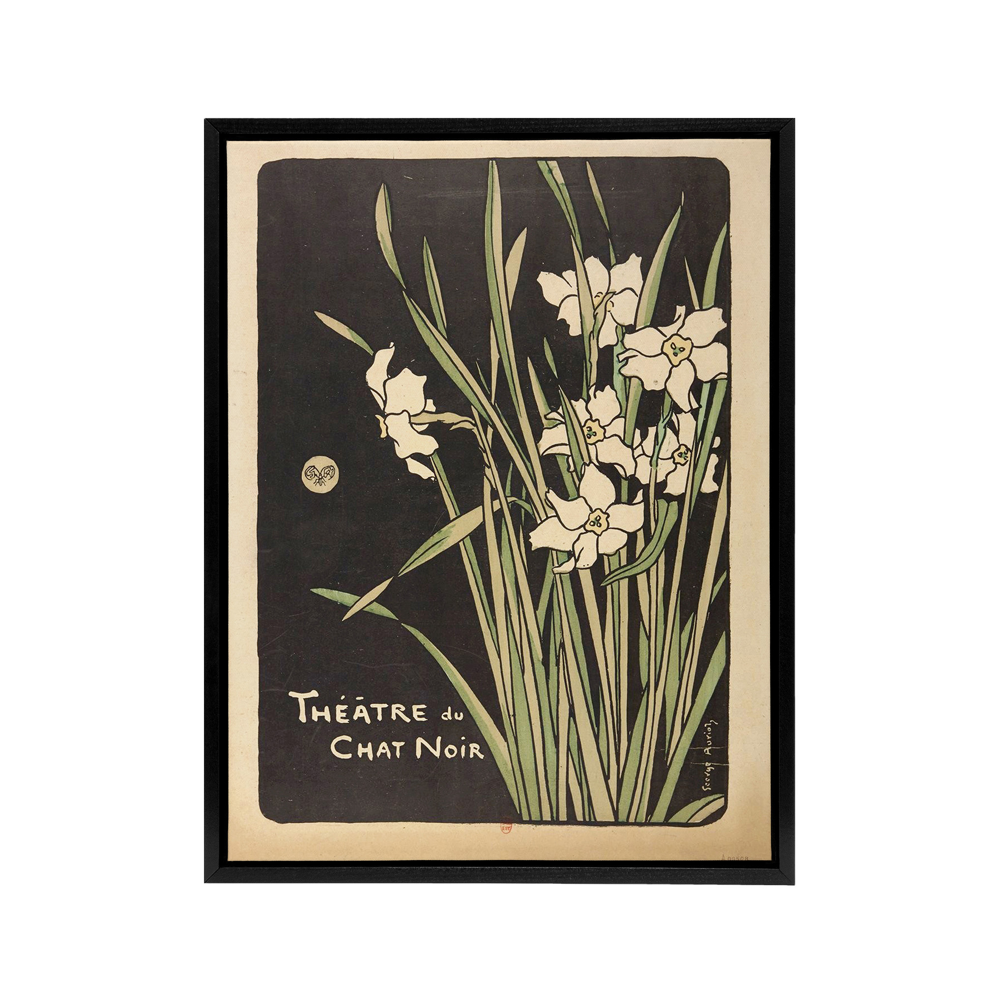 George Auriol Theatre Du Chat Noir Daffodils Framed Canvas Wall Art Print