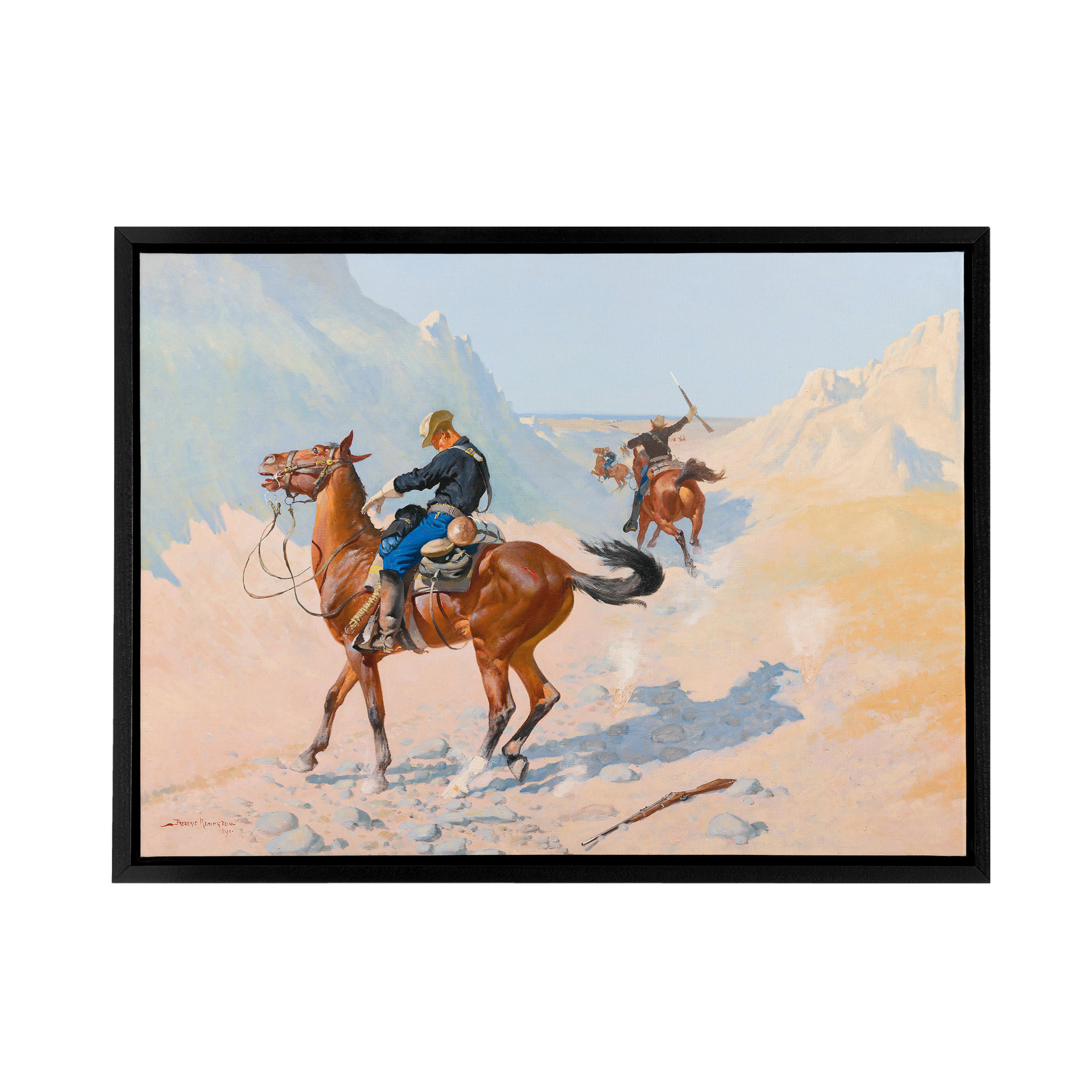 Frederic Remington Advance Guard Ambush Framed Canvas Wall Art Print