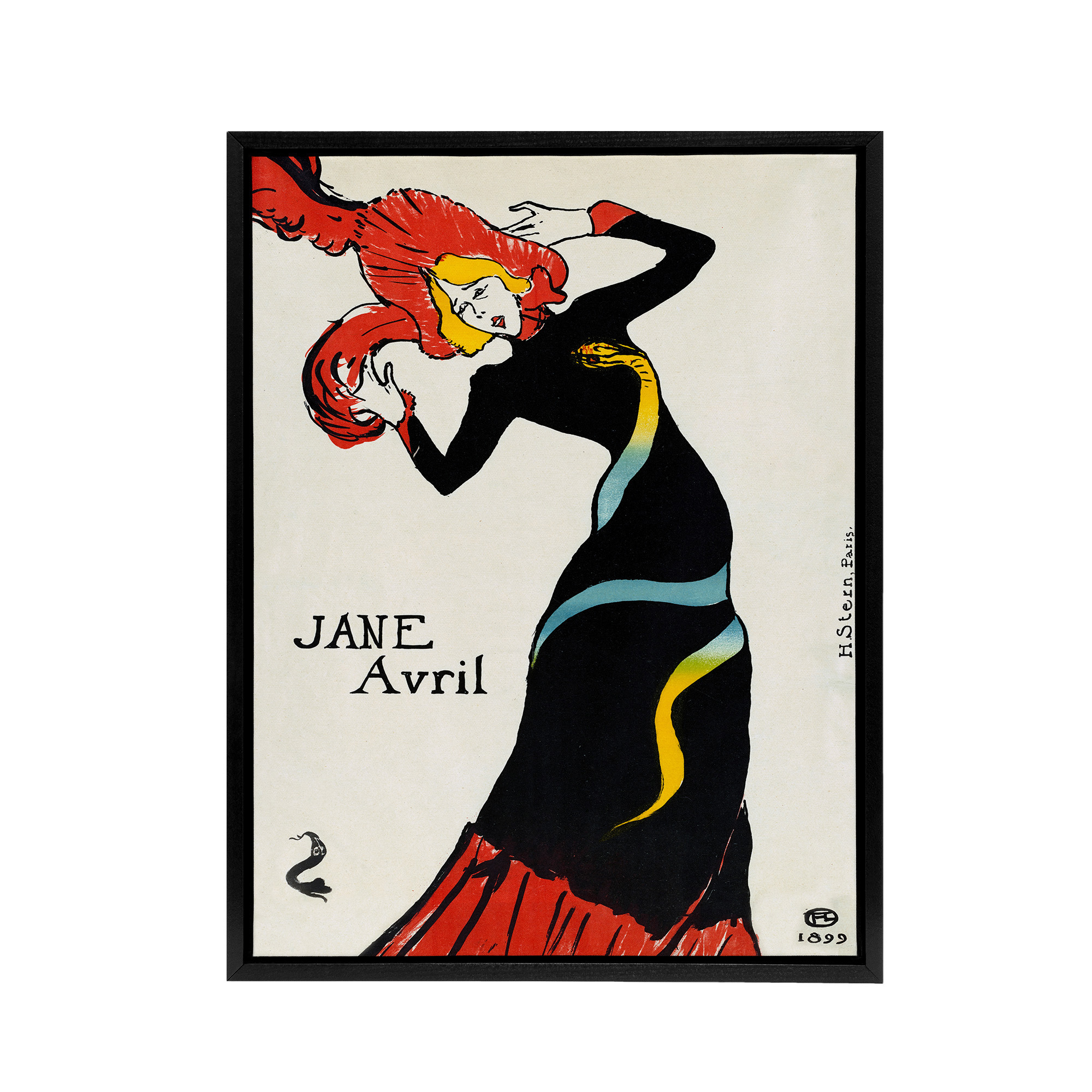 Toulouse Lautrec Can Can Dancer Jane Avril Framed Canvas Wall Art Print