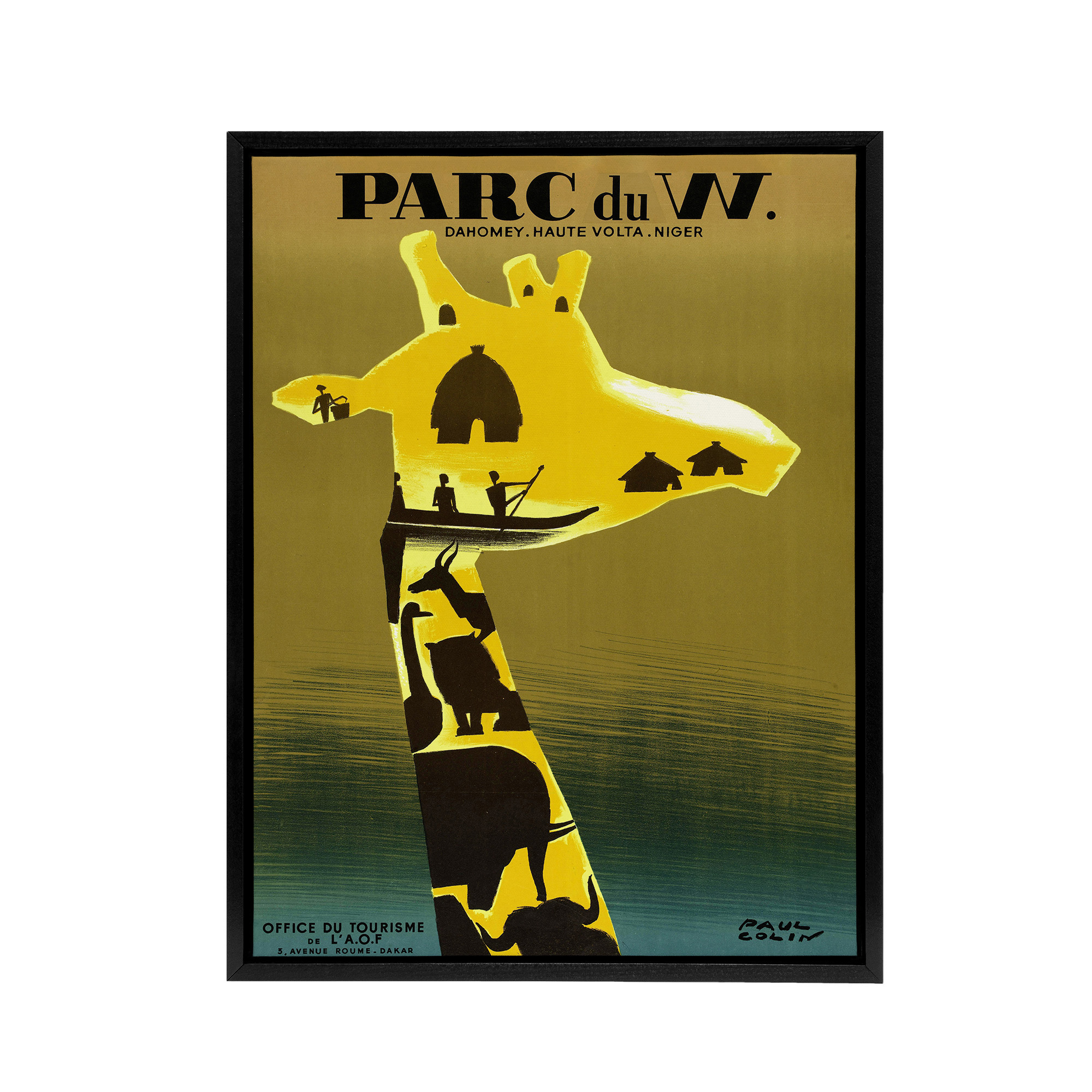Paul Colin Dahomey Nature Reserve Advert Framed Canvas Wall Art Print