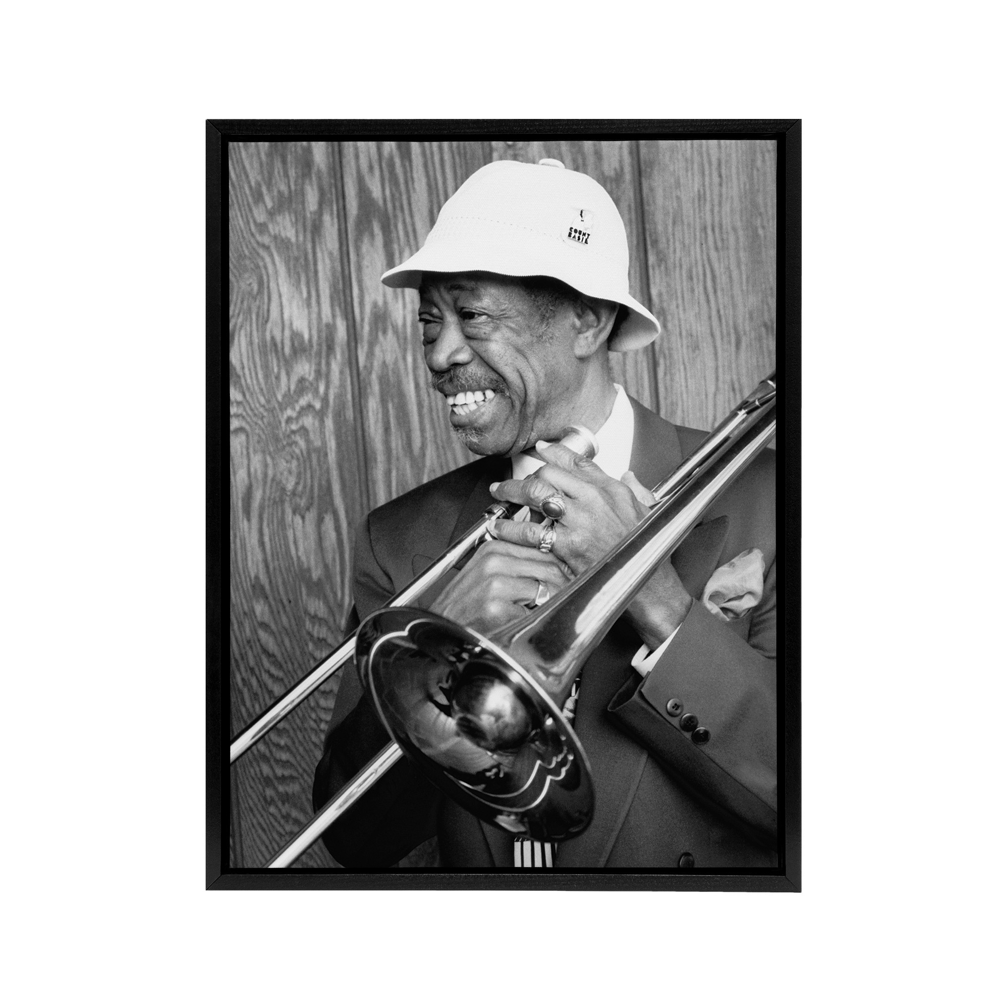 Jazz Trombone Player Al Grey Framed Canvas Wall Art Print