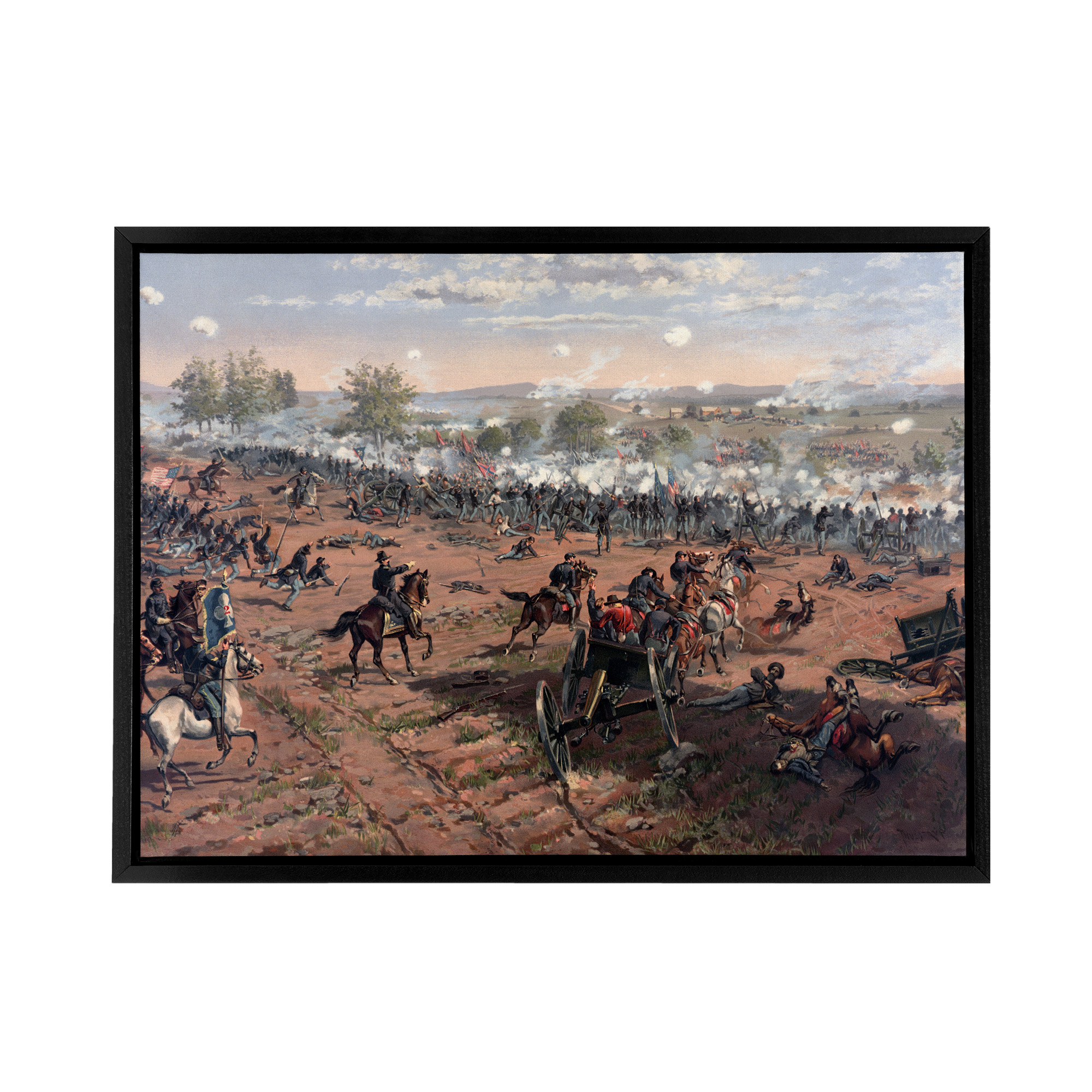 US Civil War Battle Of Gettysburg Framed Canvas Wall Art Print