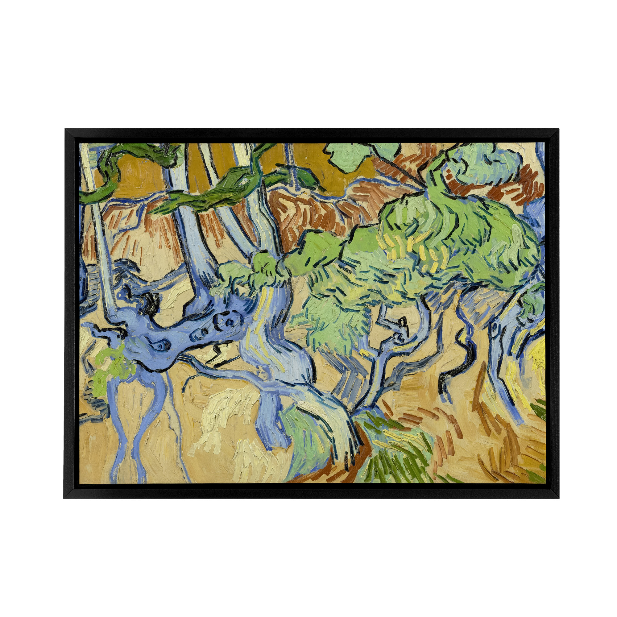 Van Gogh Tree Roots Framed Canvas Wall Art Print