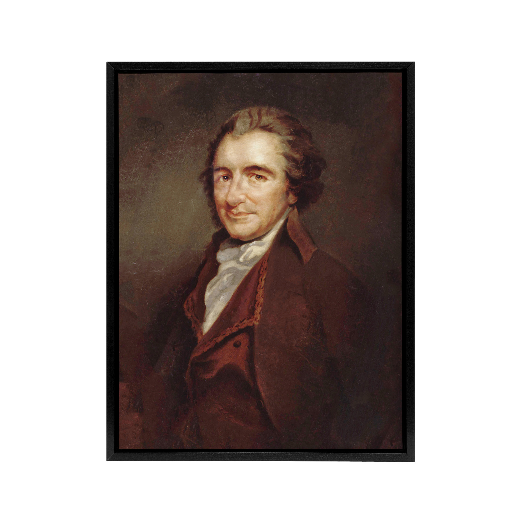 Thomas Paine Portrait Founding Father Framed Canvas Wall Art Print