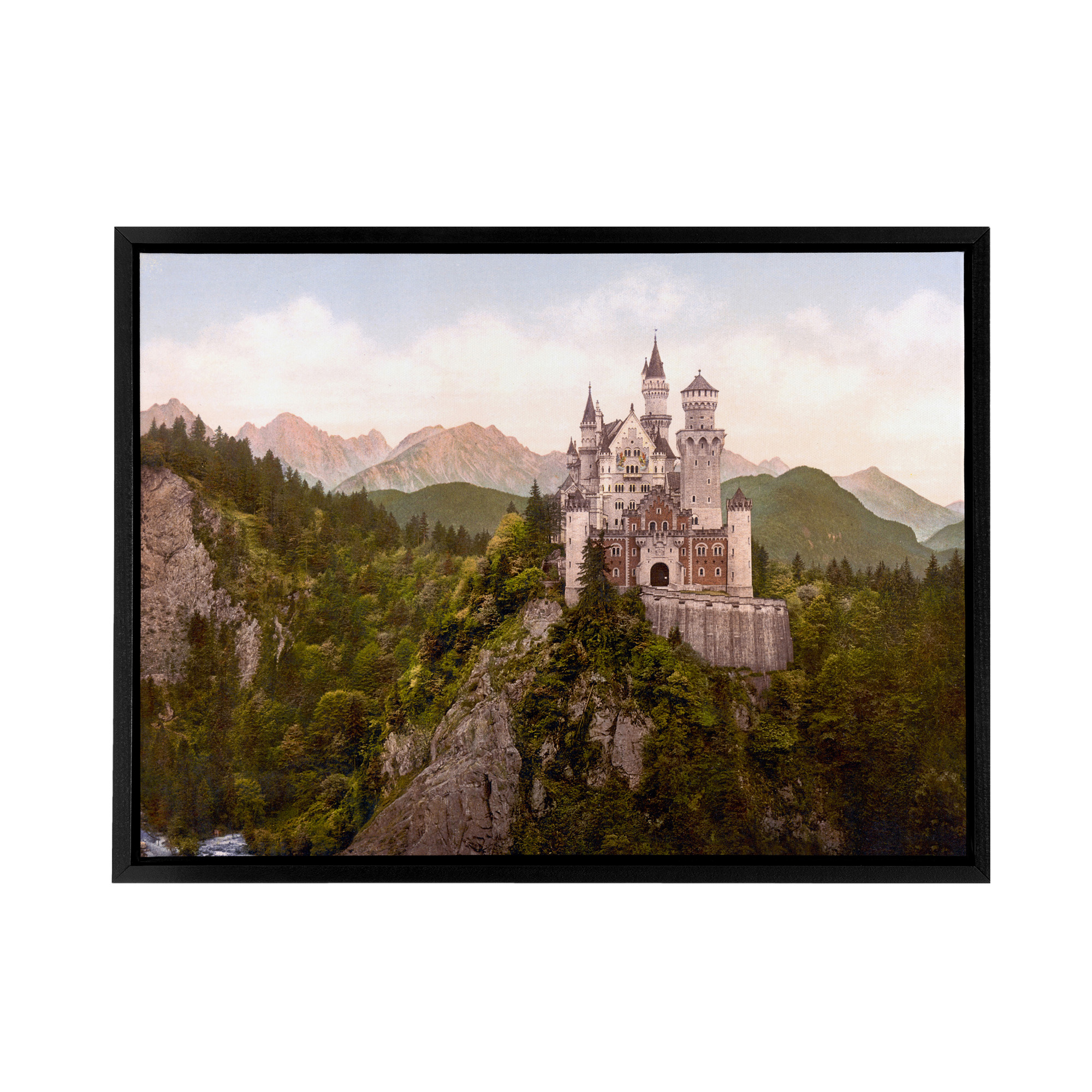 Neuschwanstein Castle Bavaria Framed Canvas Wall Art Print