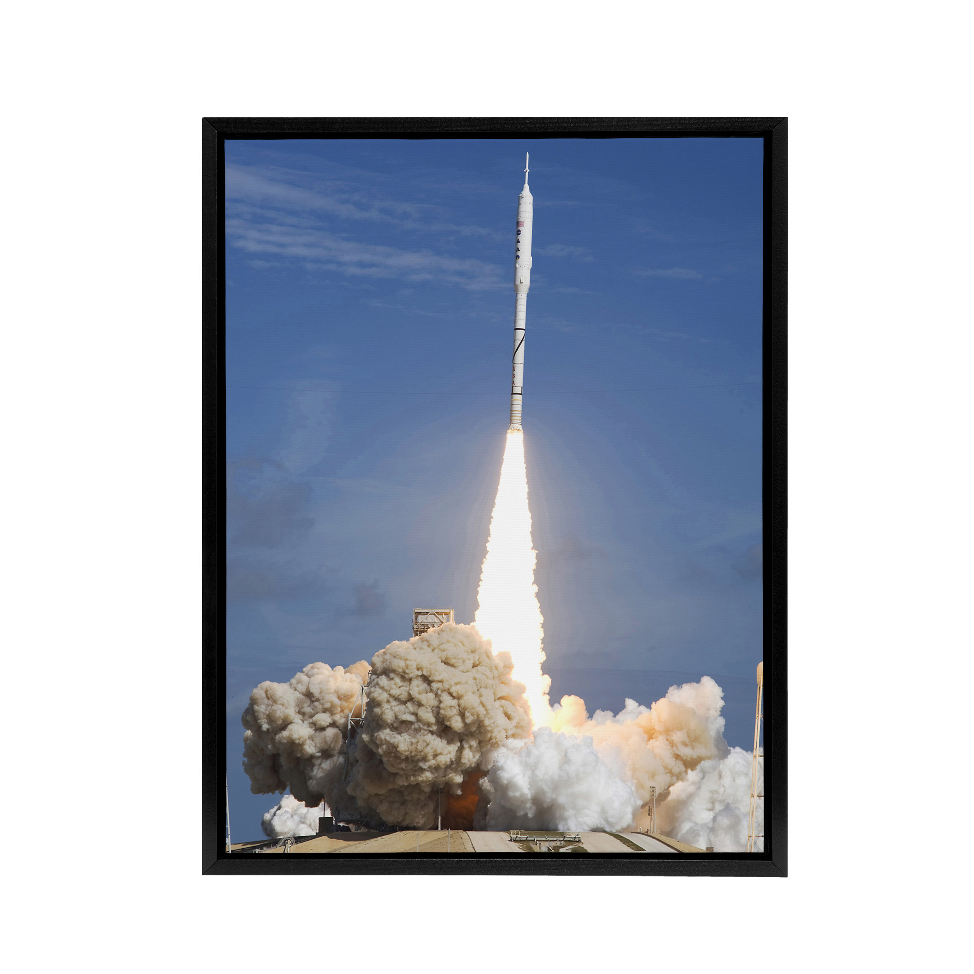 Space NASA Ares I X Rocket Launch Framed Canvas Wall Art Print