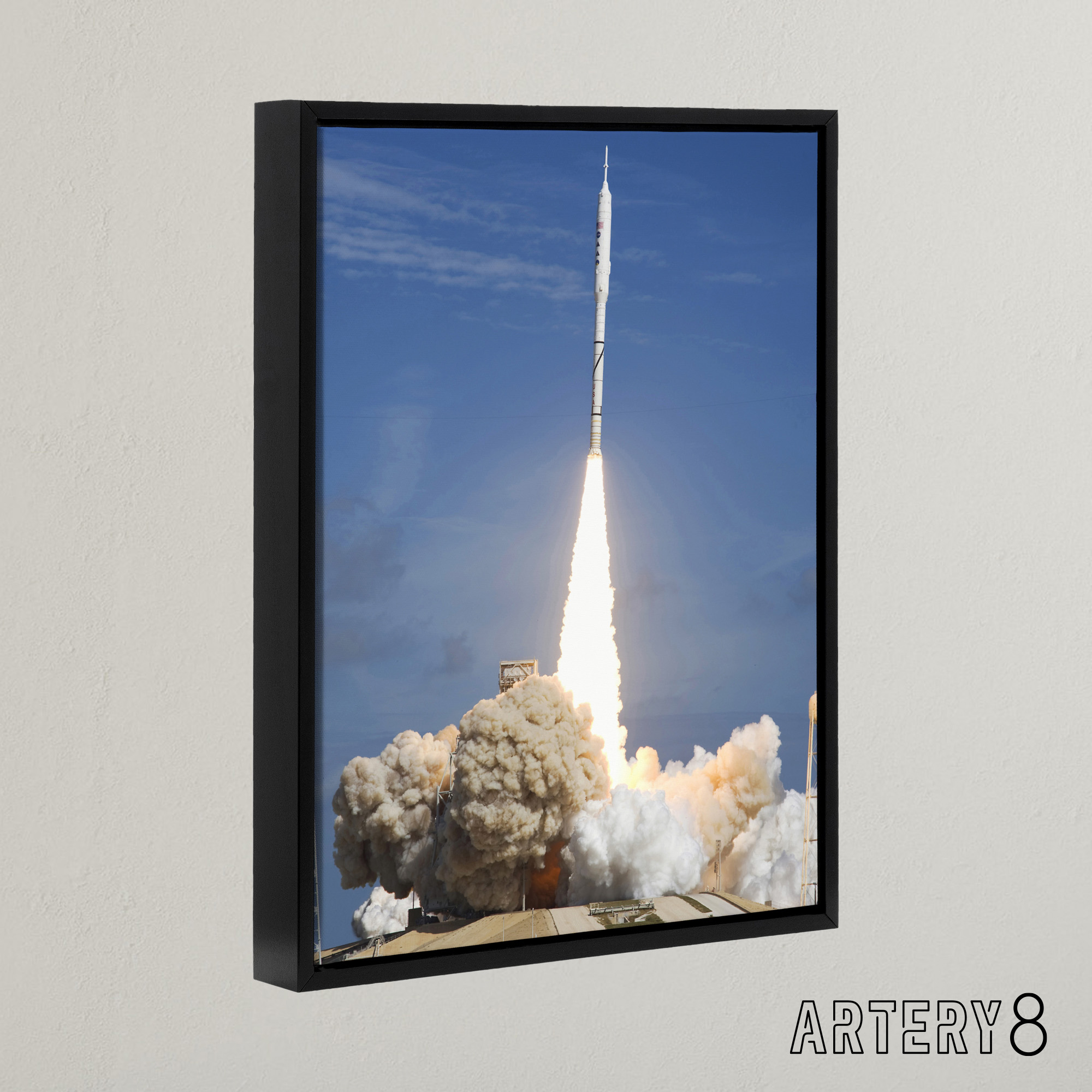 Space NASA Ares I X Rocket Launch Framed Canvas Wall Art Print