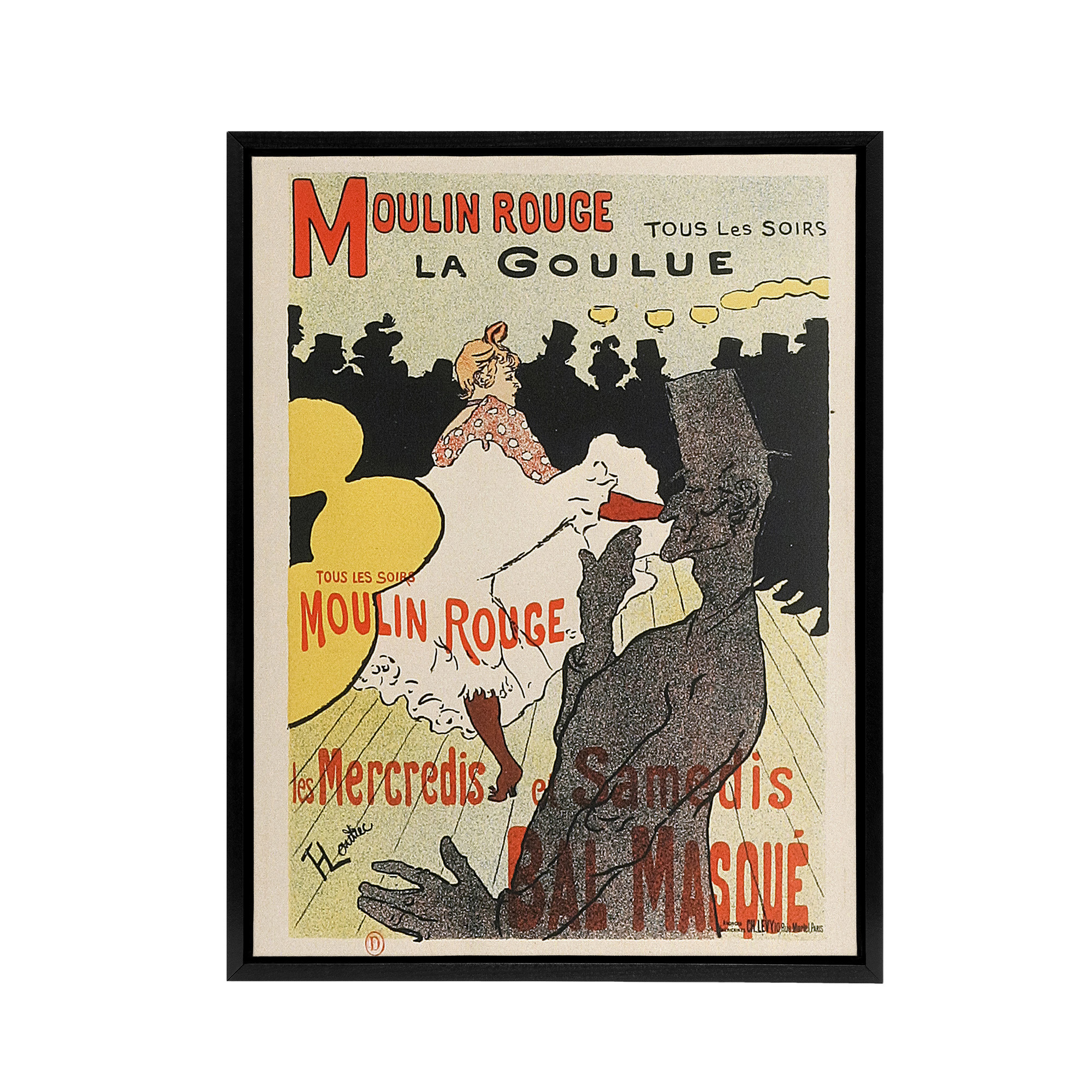 Lautrec Moulin Rouge Advert Paris Framed Canvas Wall Art Print